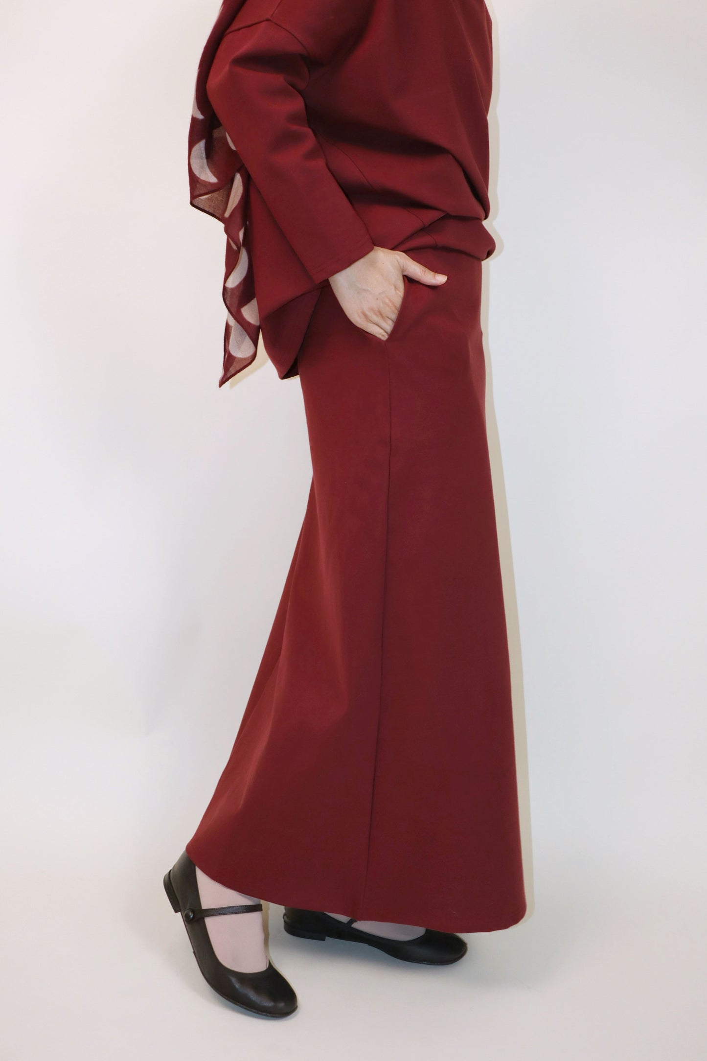 Gerhana Skirt in Deep Cherry