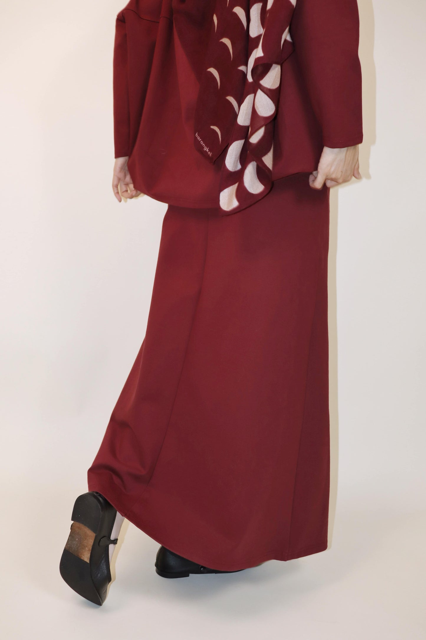 Gerhana Skirt in Deep Cherry