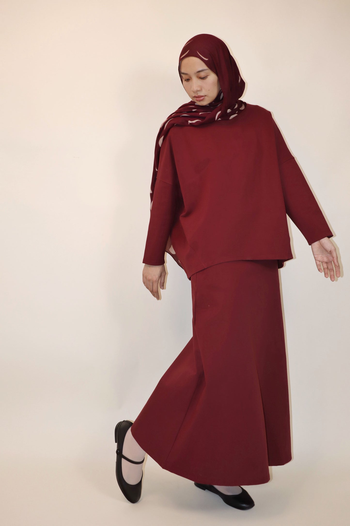 Gerhana Skirt in Deep Cherry