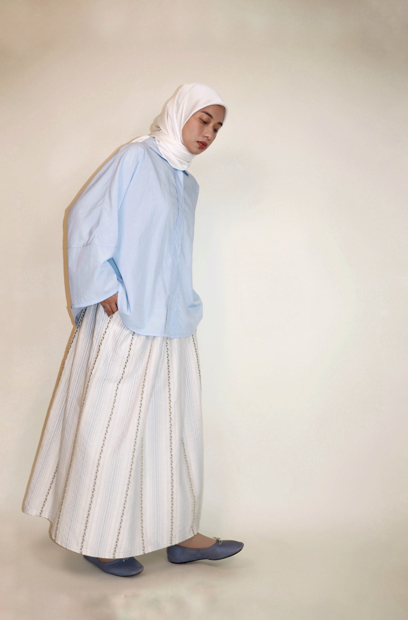 Float Gather Skirt in Sea Salt