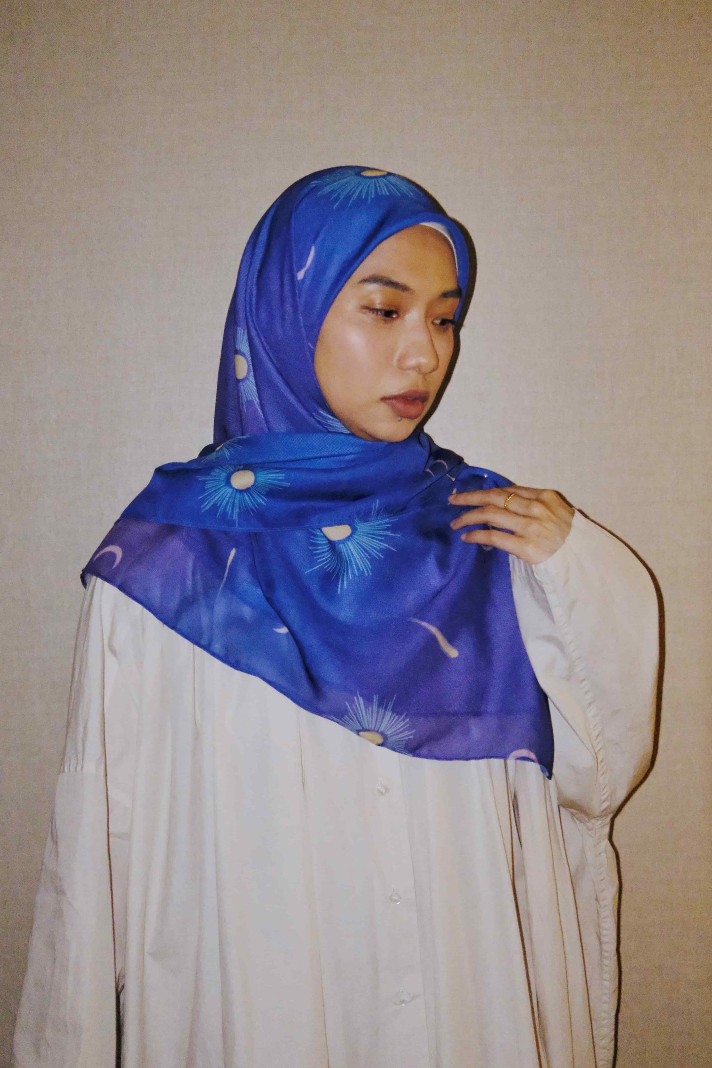 Indigo Veil Square Scarf