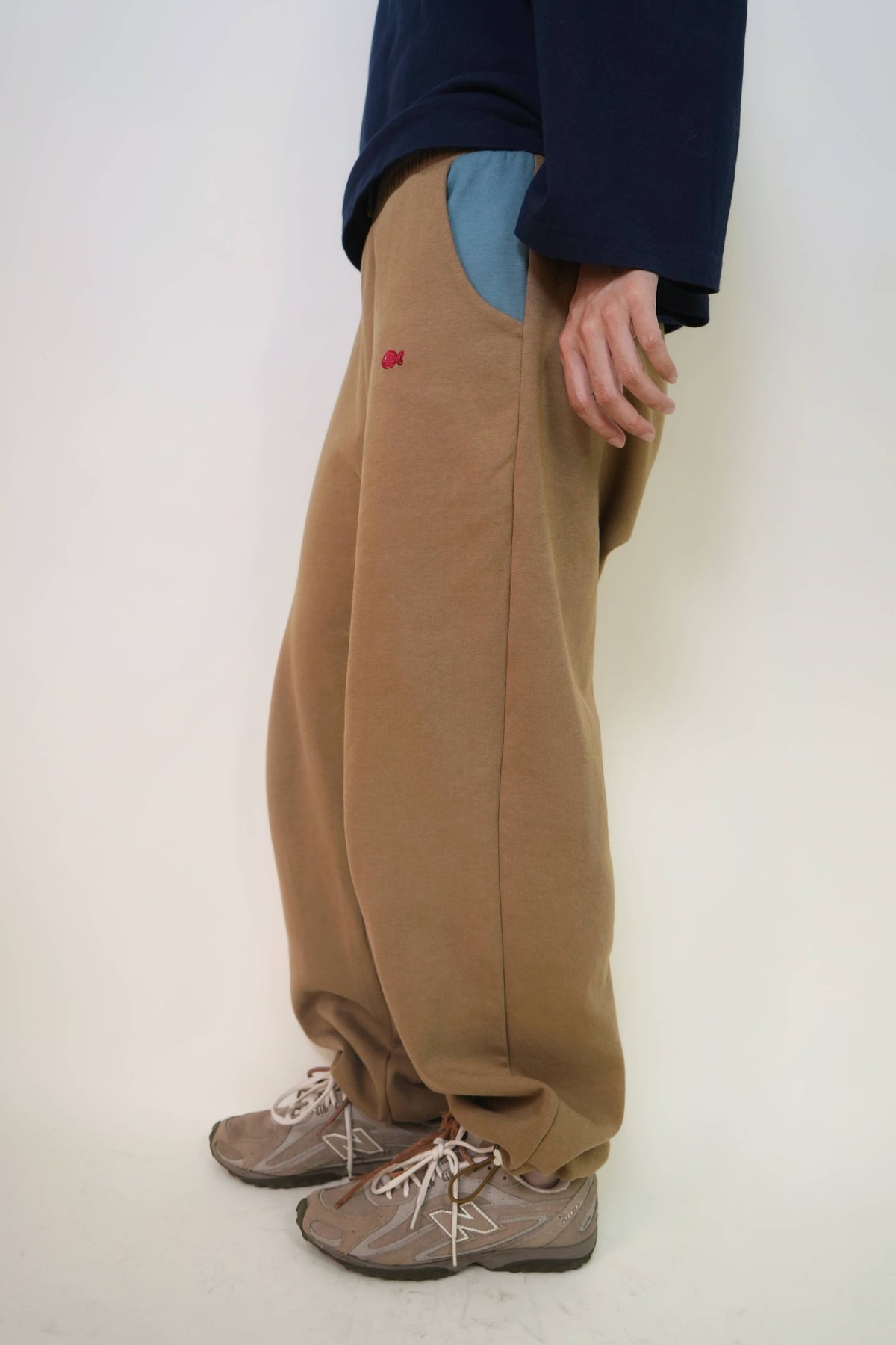 Piknik Cropped Oversized T-shirt in Navy