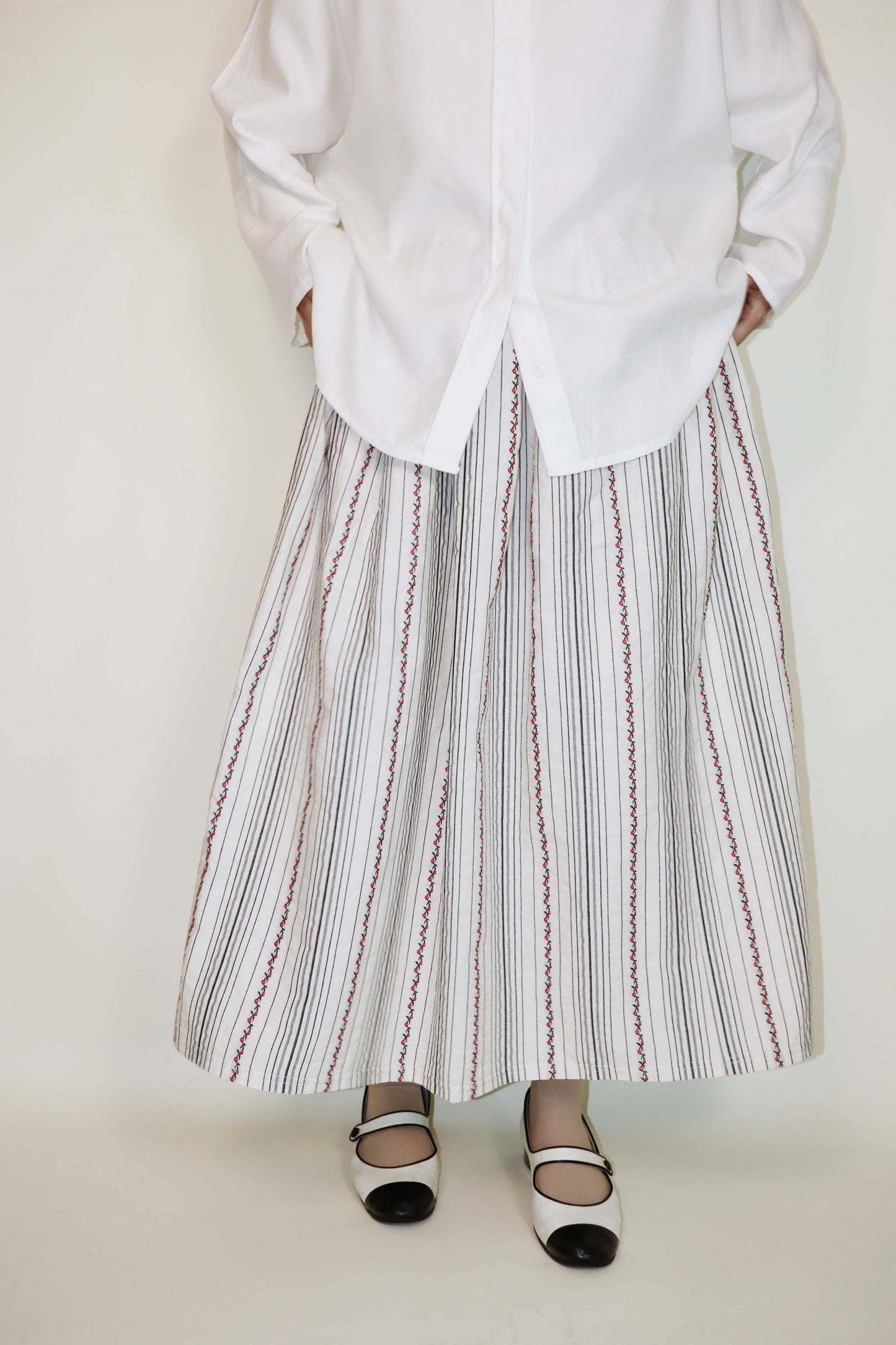 Float Gather Skirt in Candy Apple