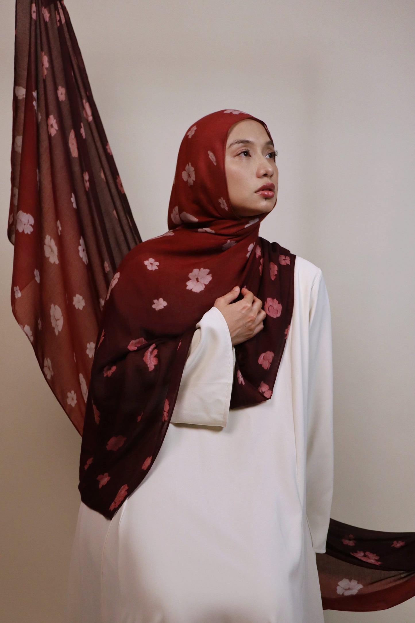 Garnet Velvet Munge Modal Shawl