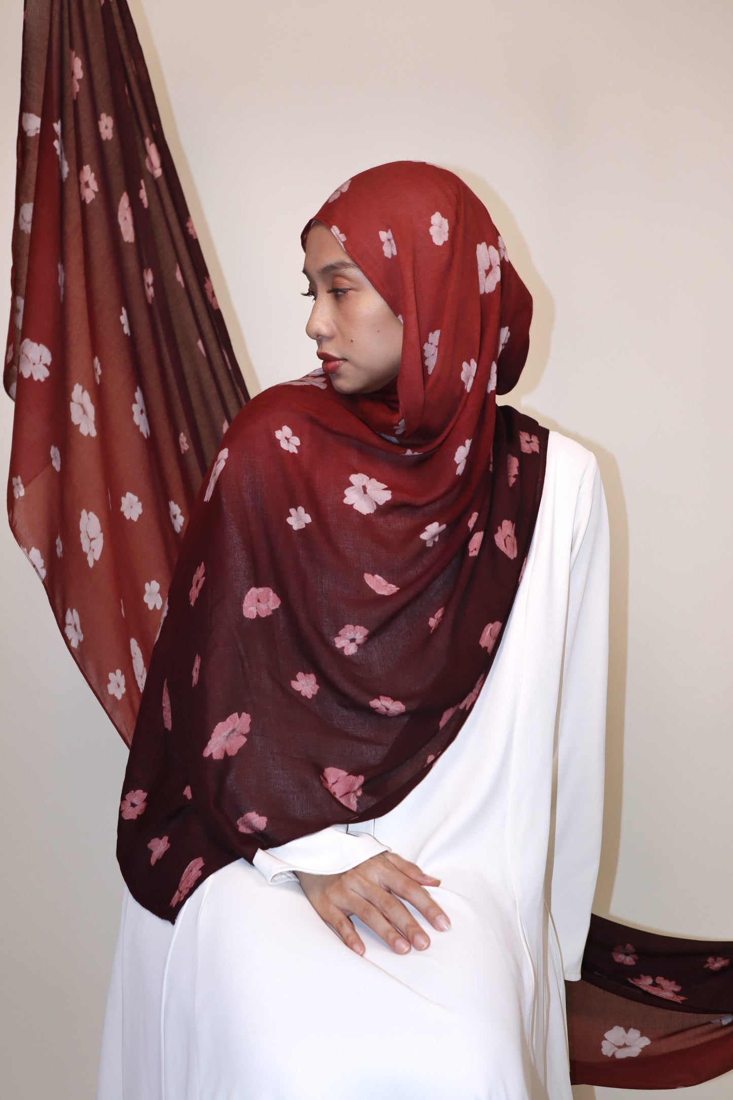 Garnet Velvet Munge Modal Shawl