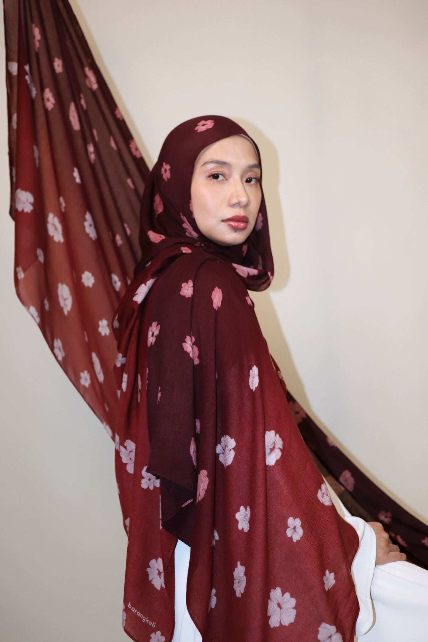 Garnet Velvet Munge Modal Shawl
