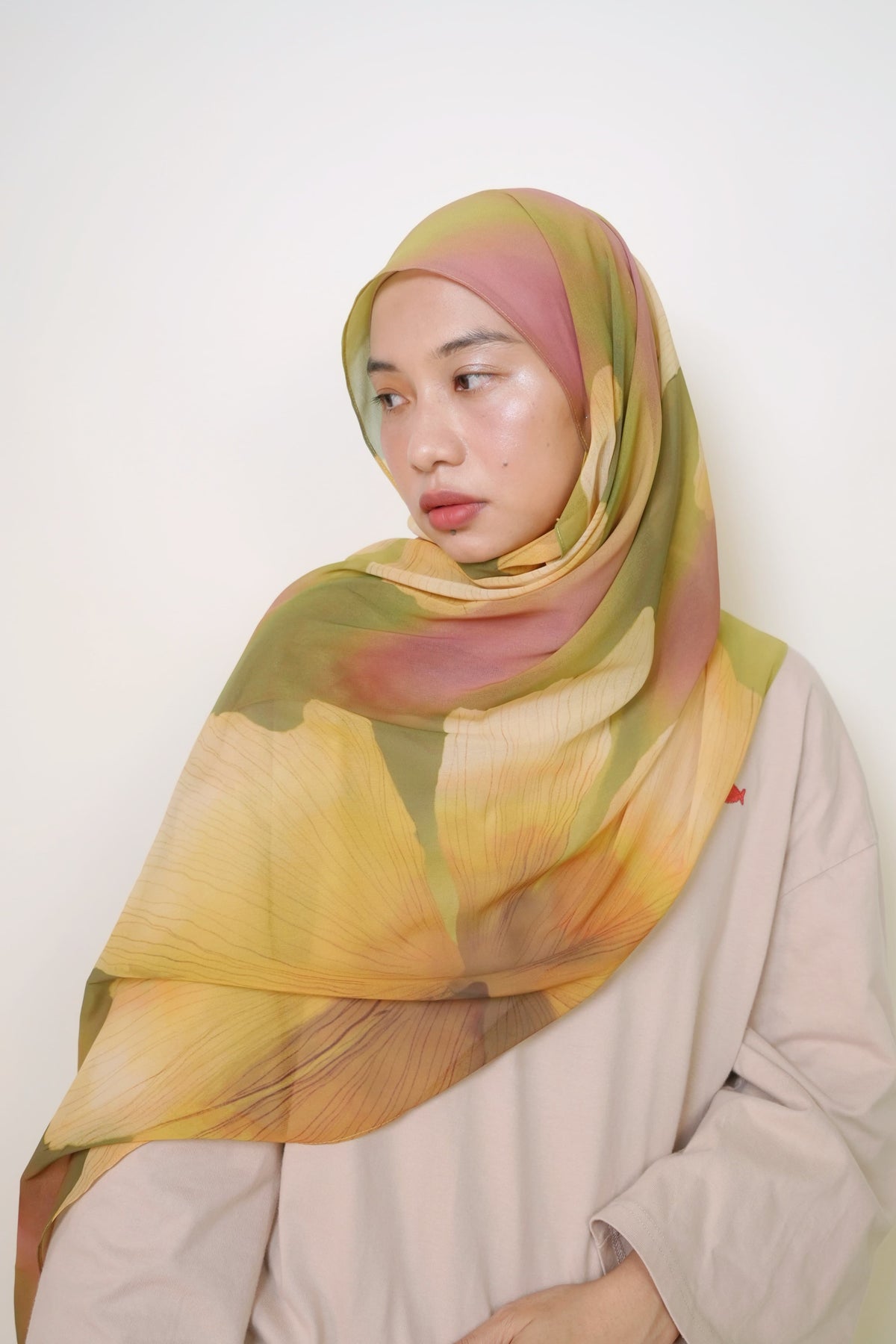 Kemboja Tropika Chiffon Silk Shawl