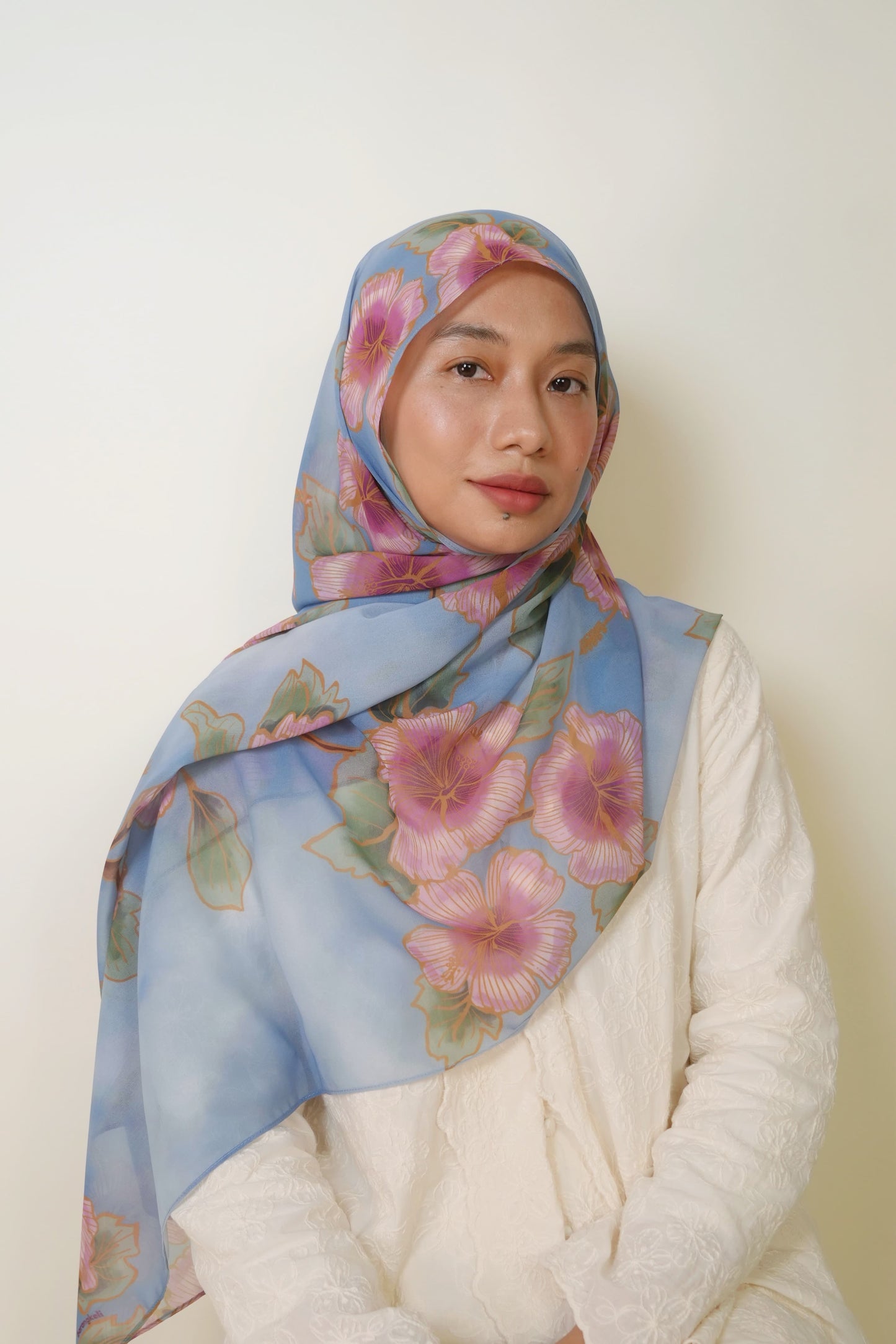 Kembang Tanjung Chiffon Silk Shawl