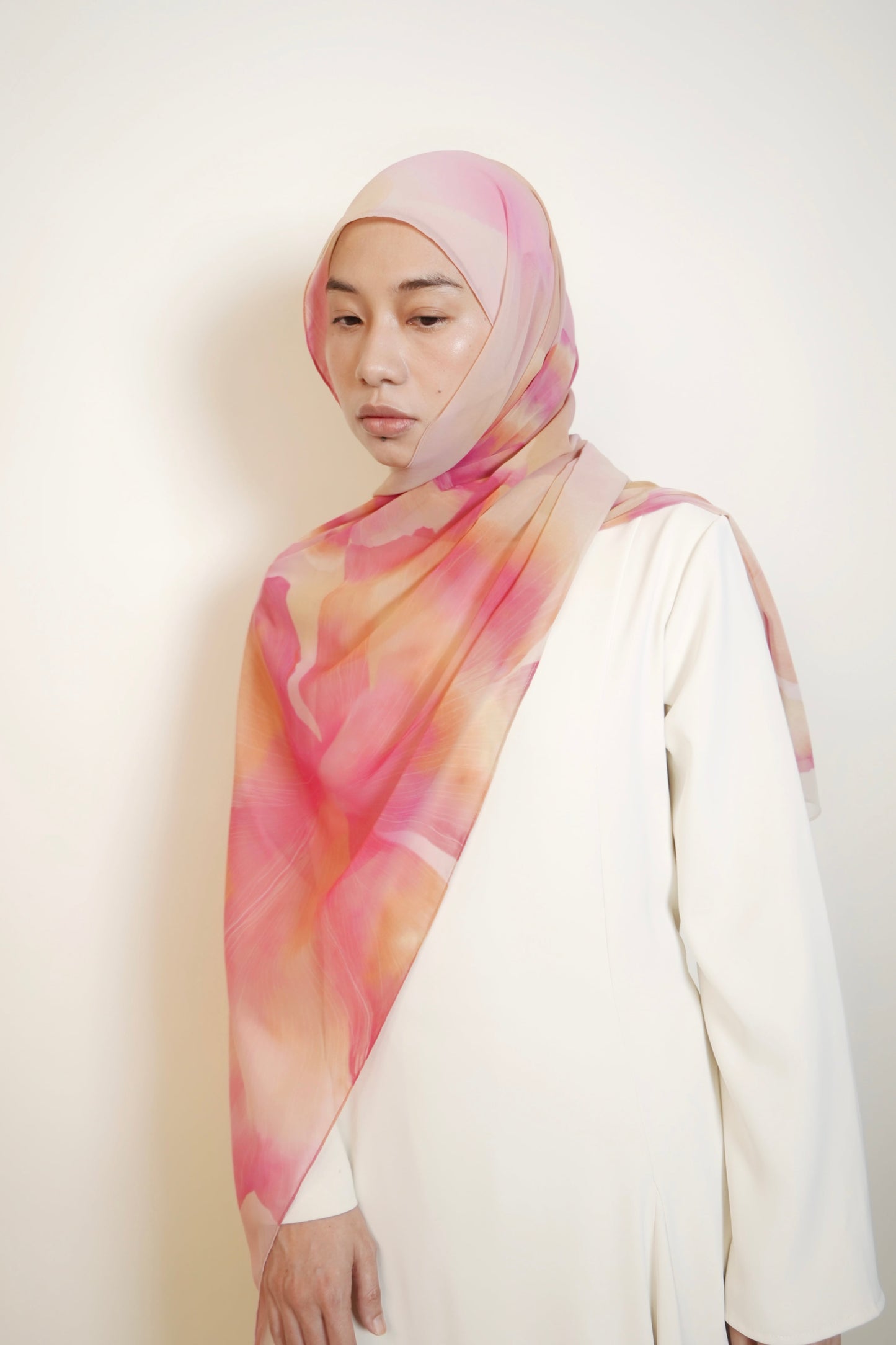 Petal Sunrise Chiffon Silk Shawl