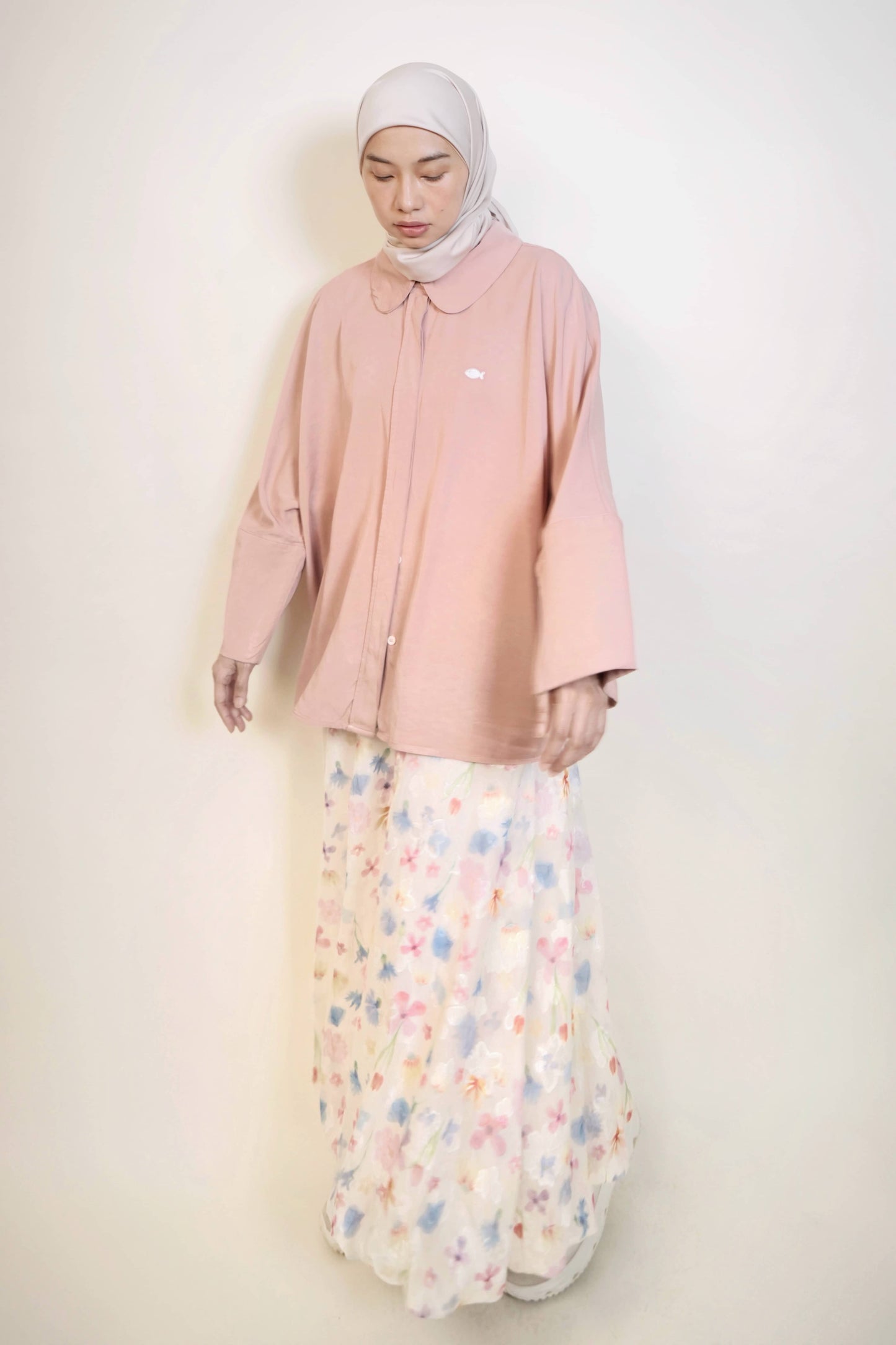 Munge Oversized Shirt in Dusty Pink