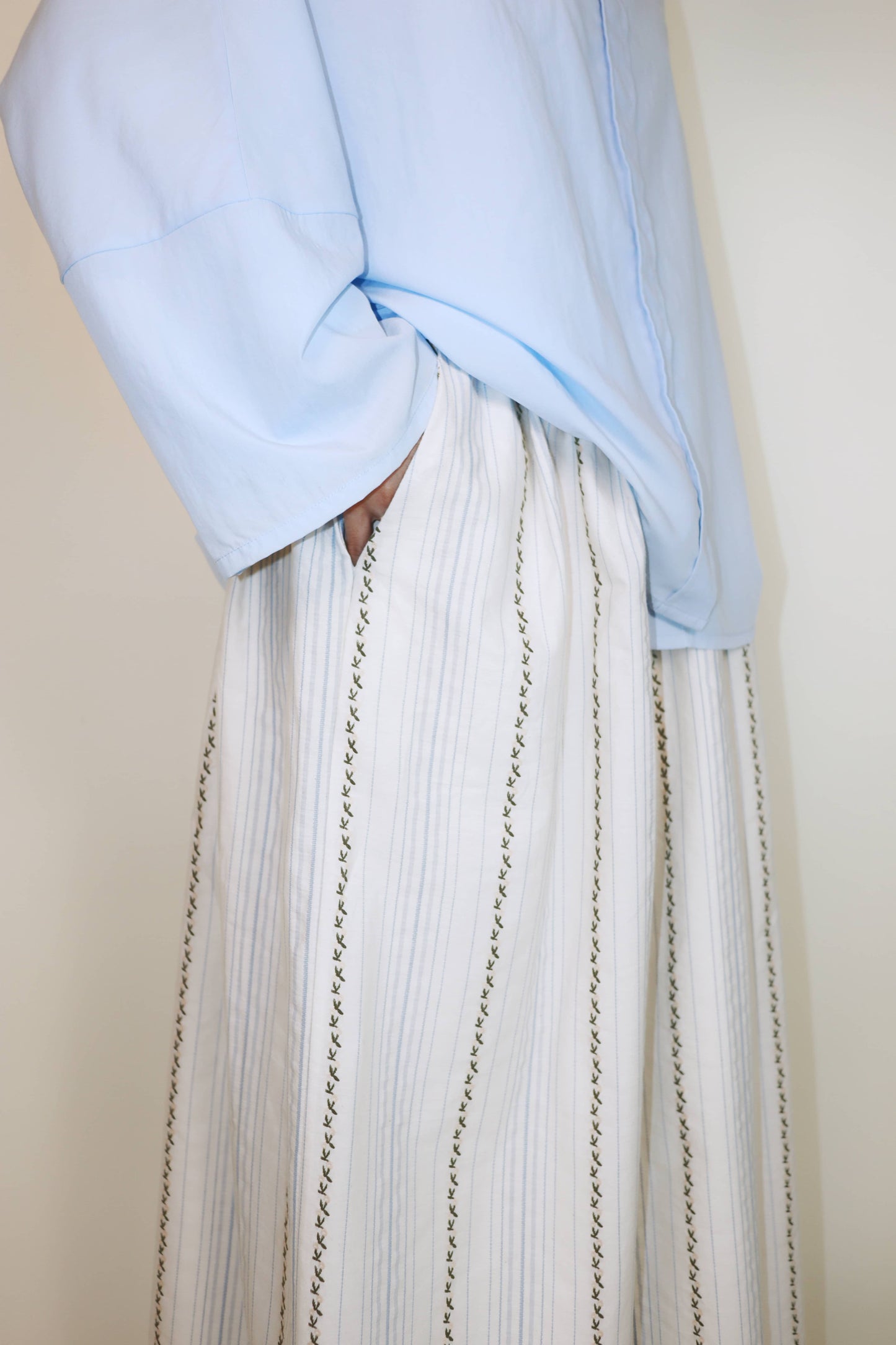 Float Gather Skirt in Sea Salt