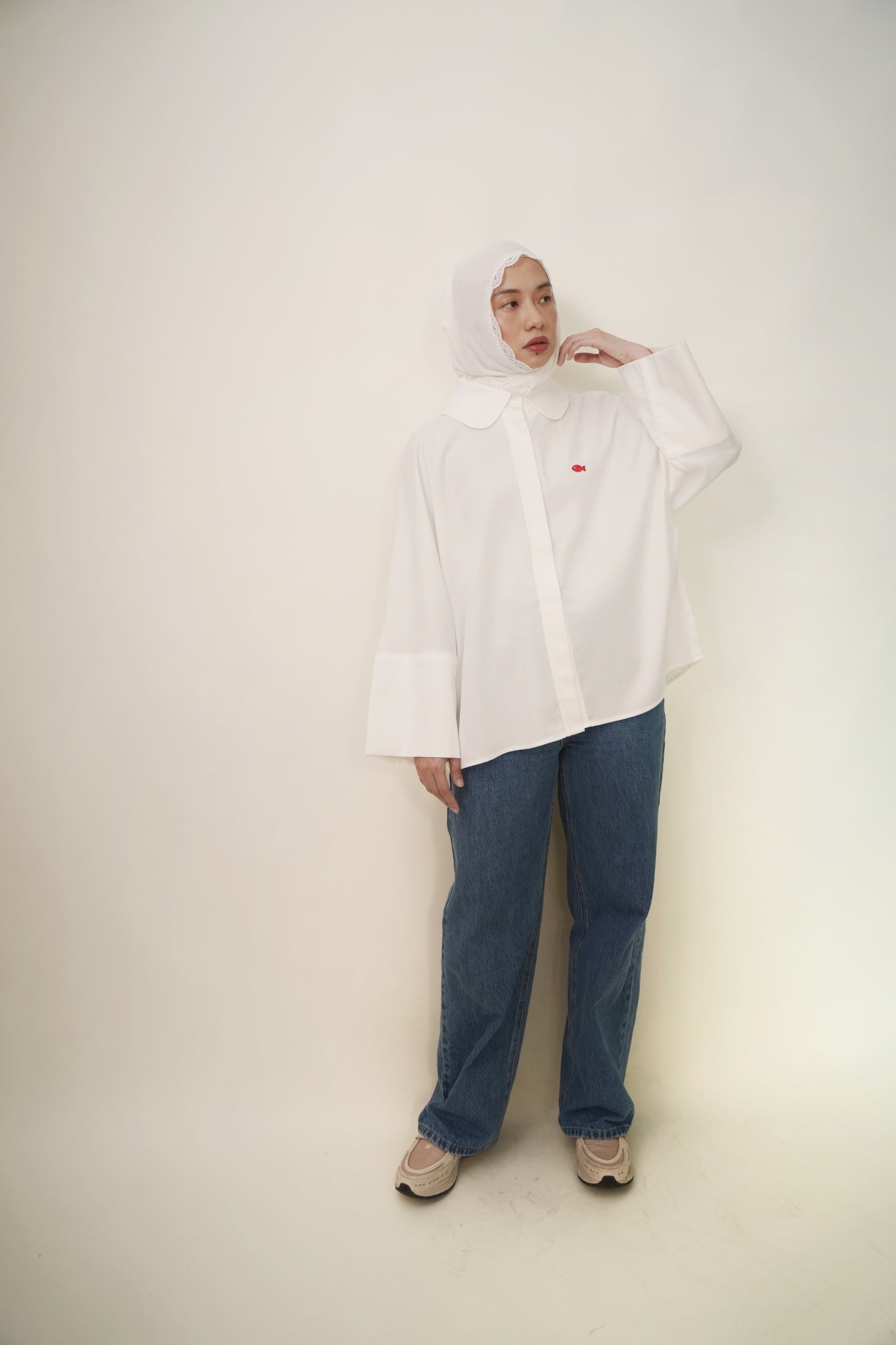 Munge Oversized Shirt in Bright White