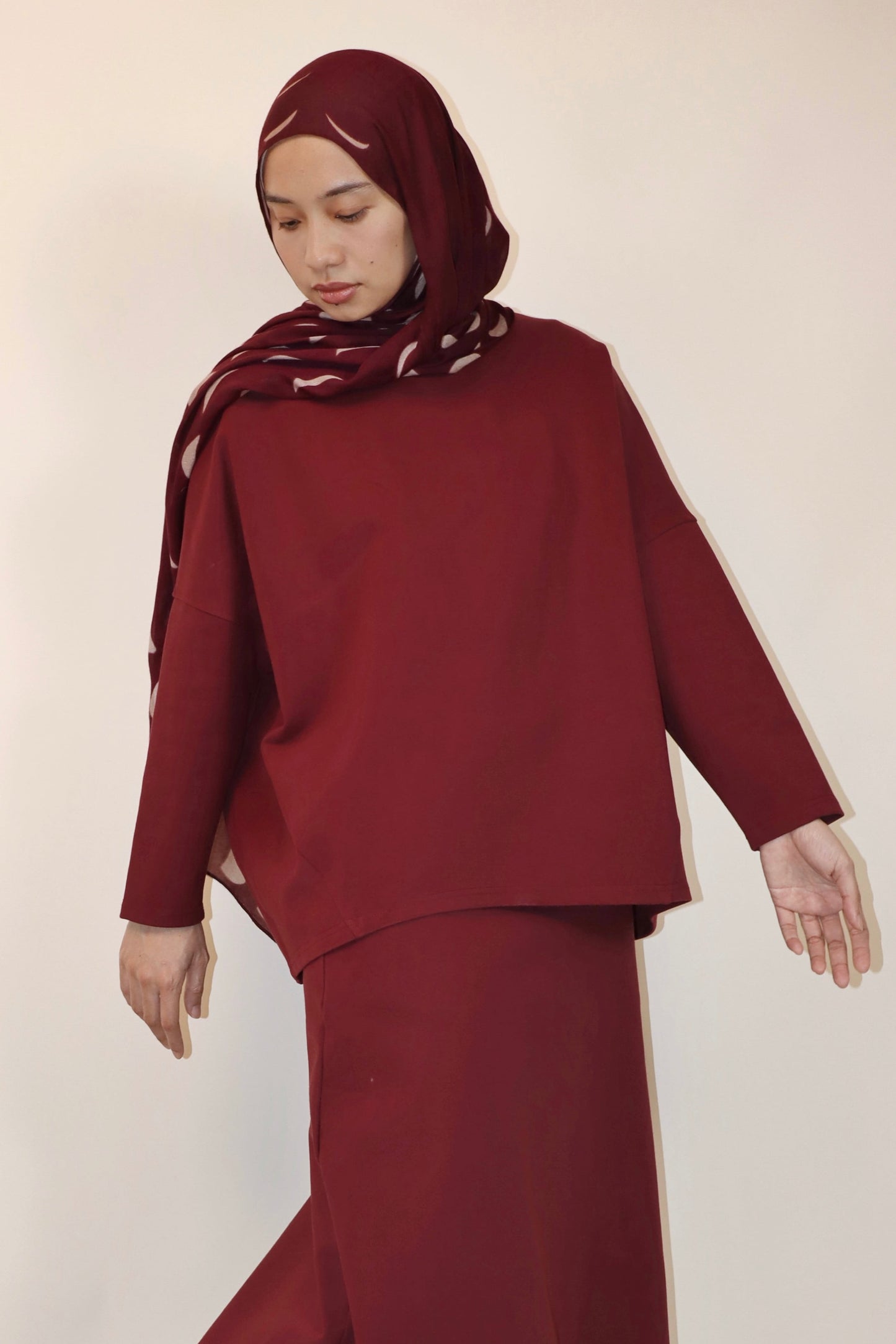 Gerhana Top in Deep Cherry