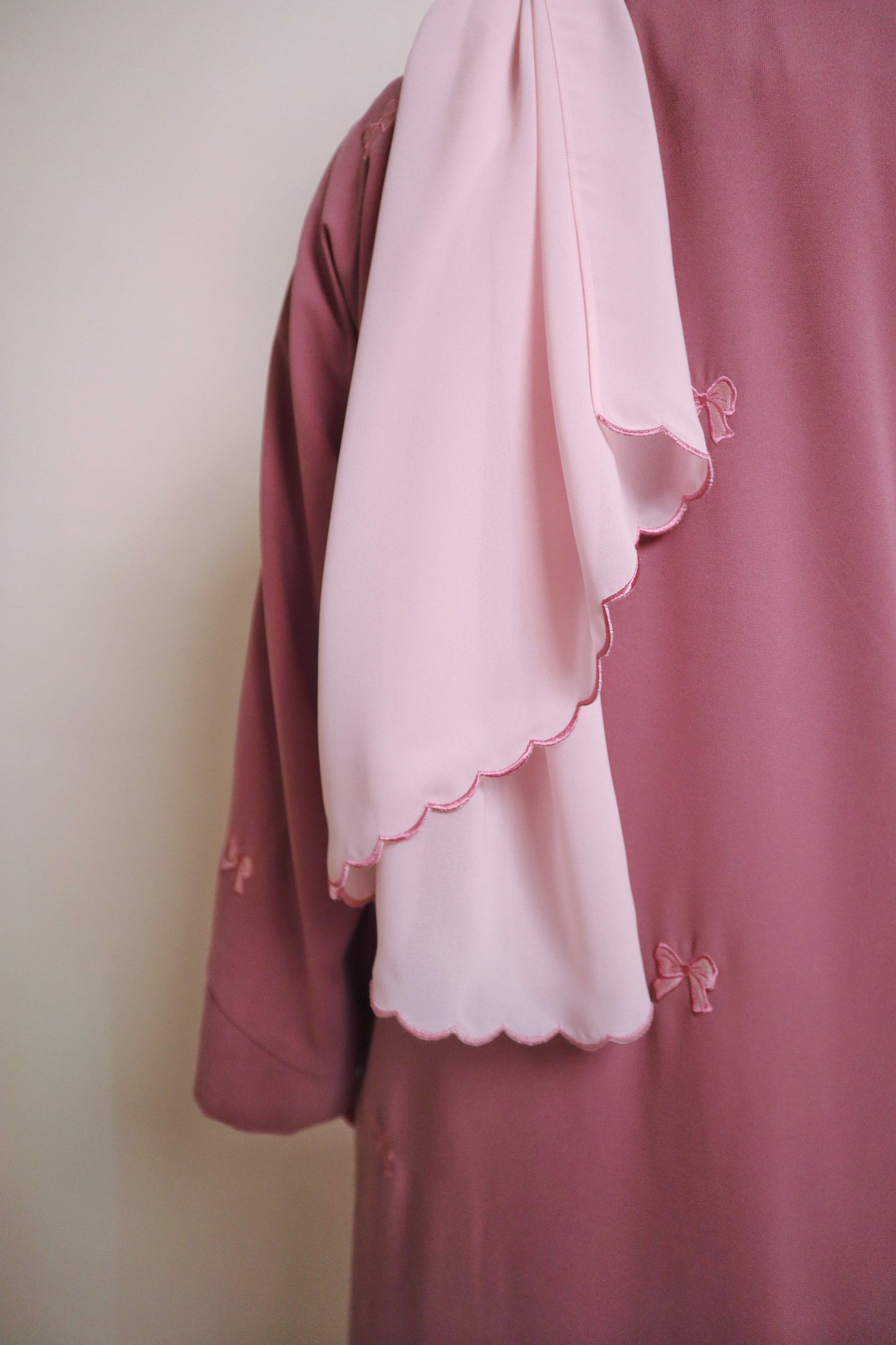 Embroidery Chiffon Shawl in Ballerina