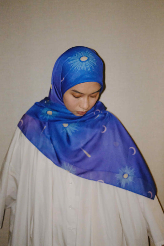 Indigo Veil Square Scarf