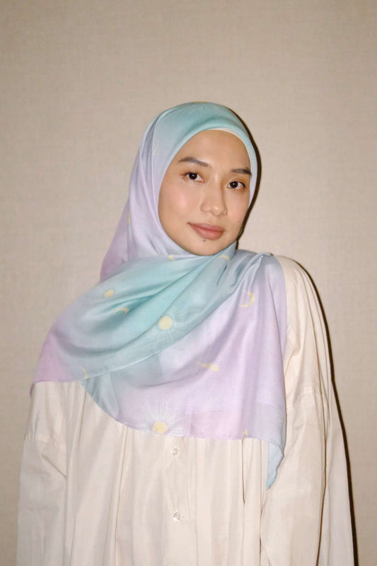 Iris Glow Square Scarf