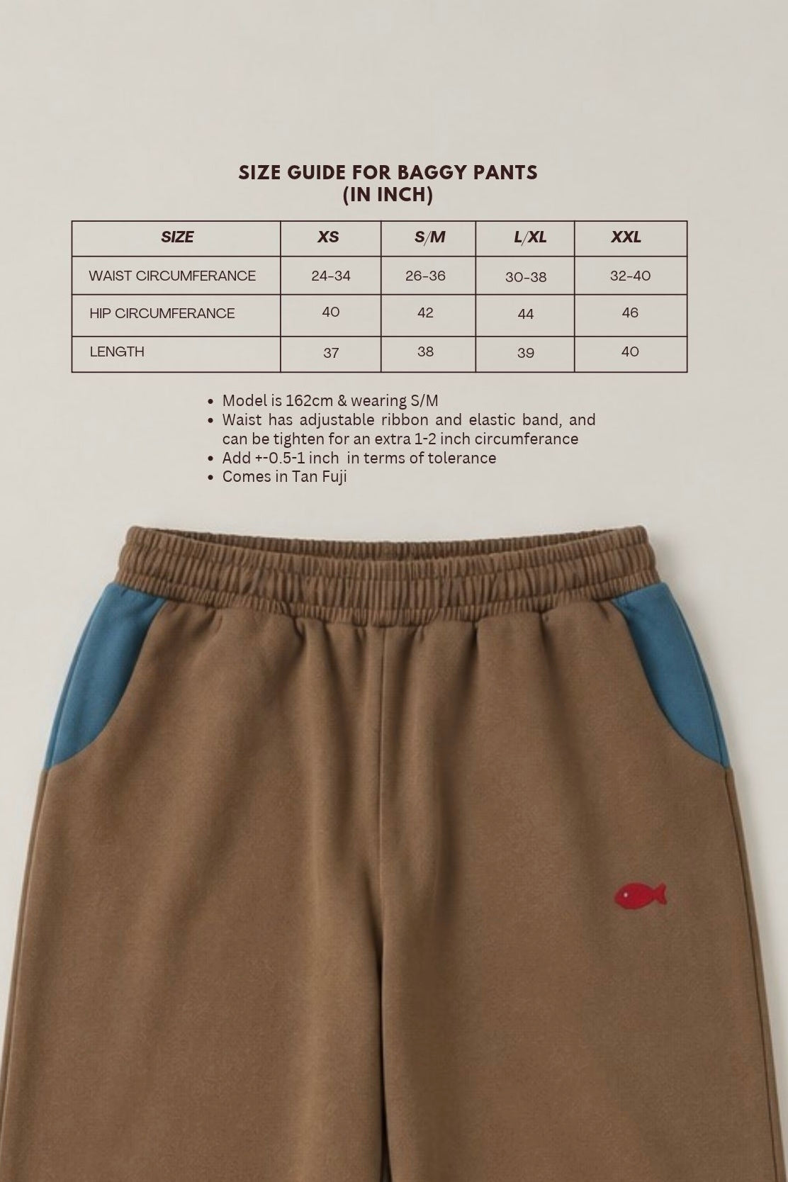 Baggy Pants in Tan Fuji