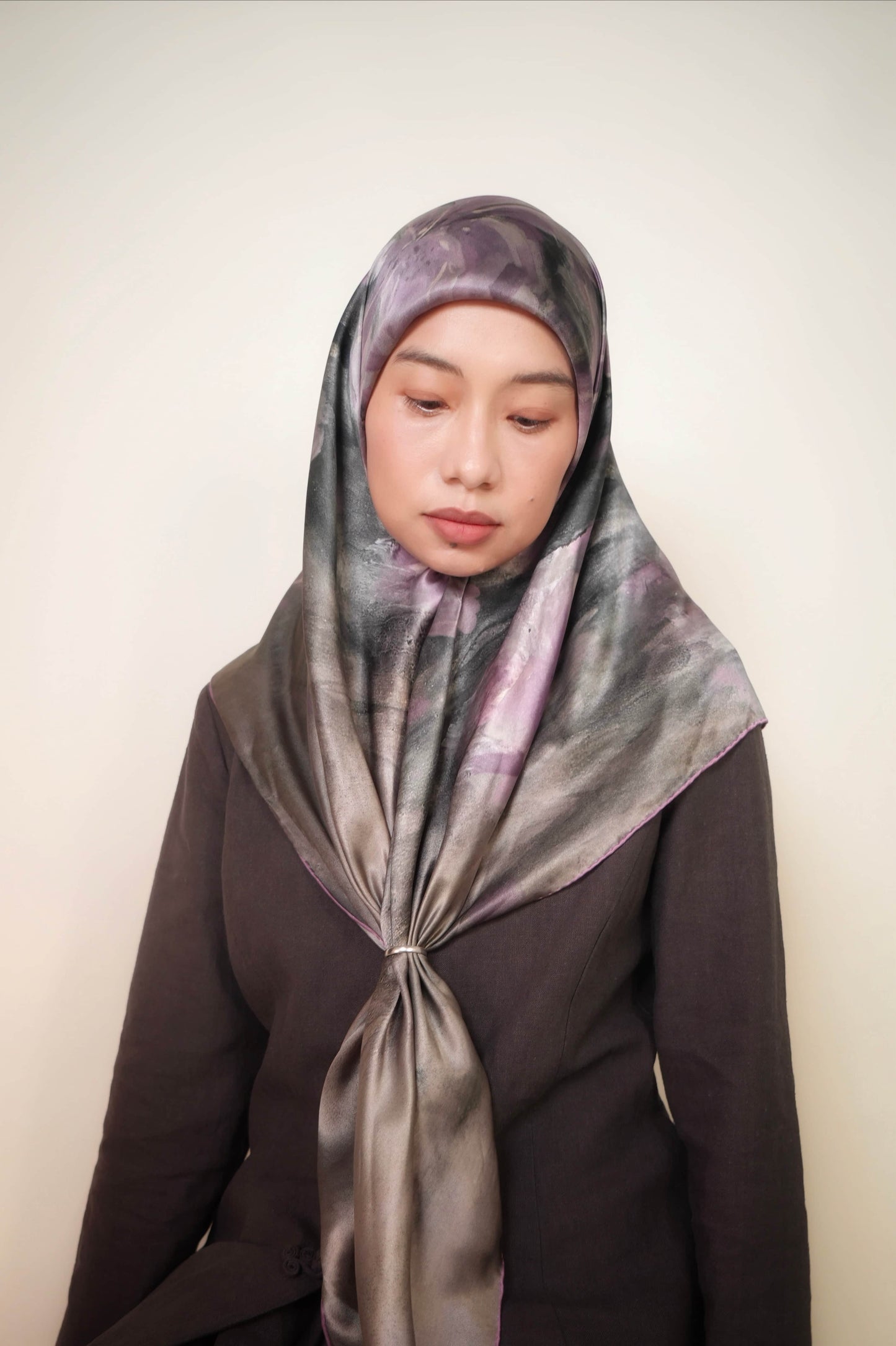 Bouquet de Lilas Pure Silk Square Scarf