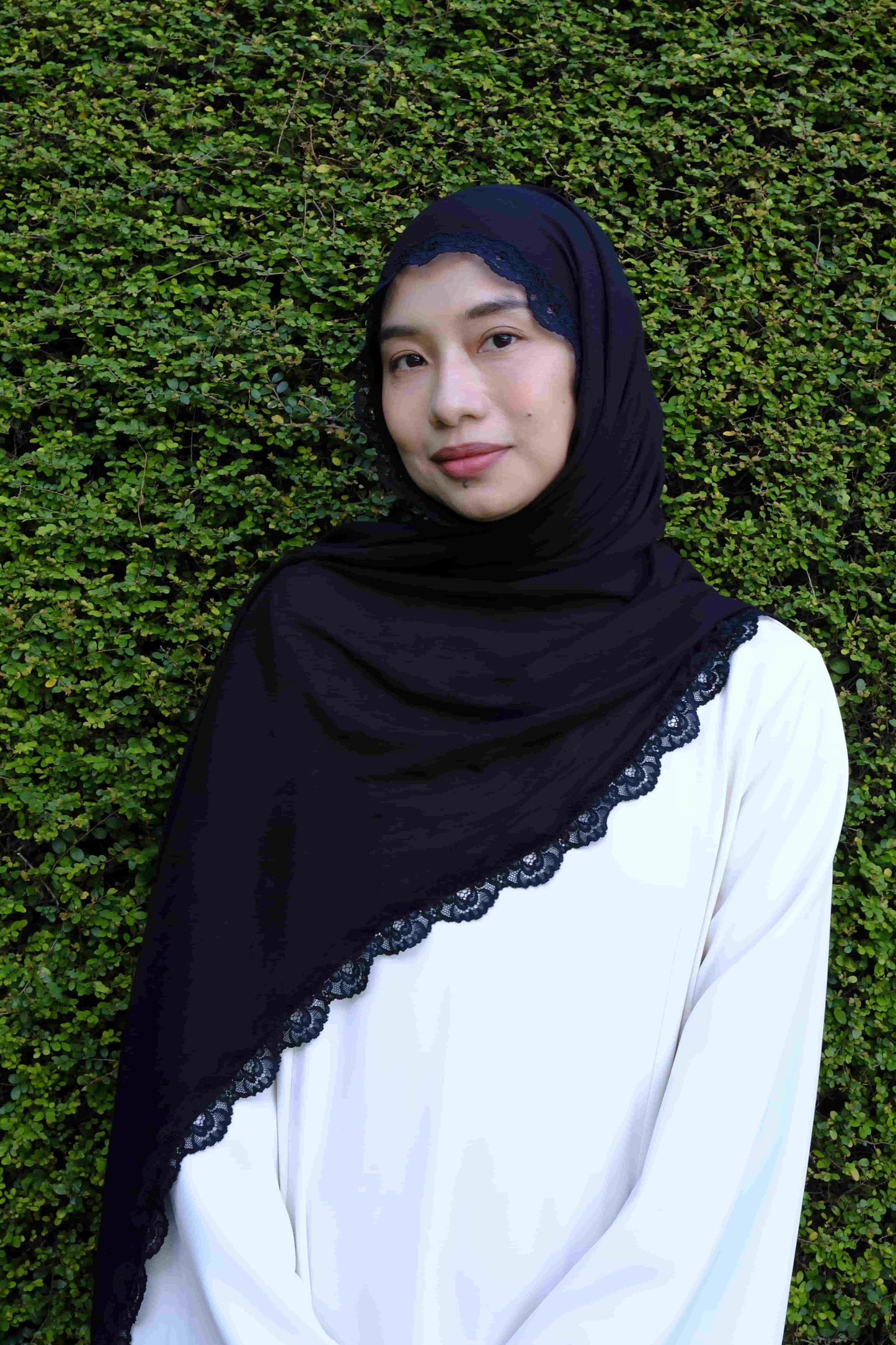 Lace Modal Shawl in Black