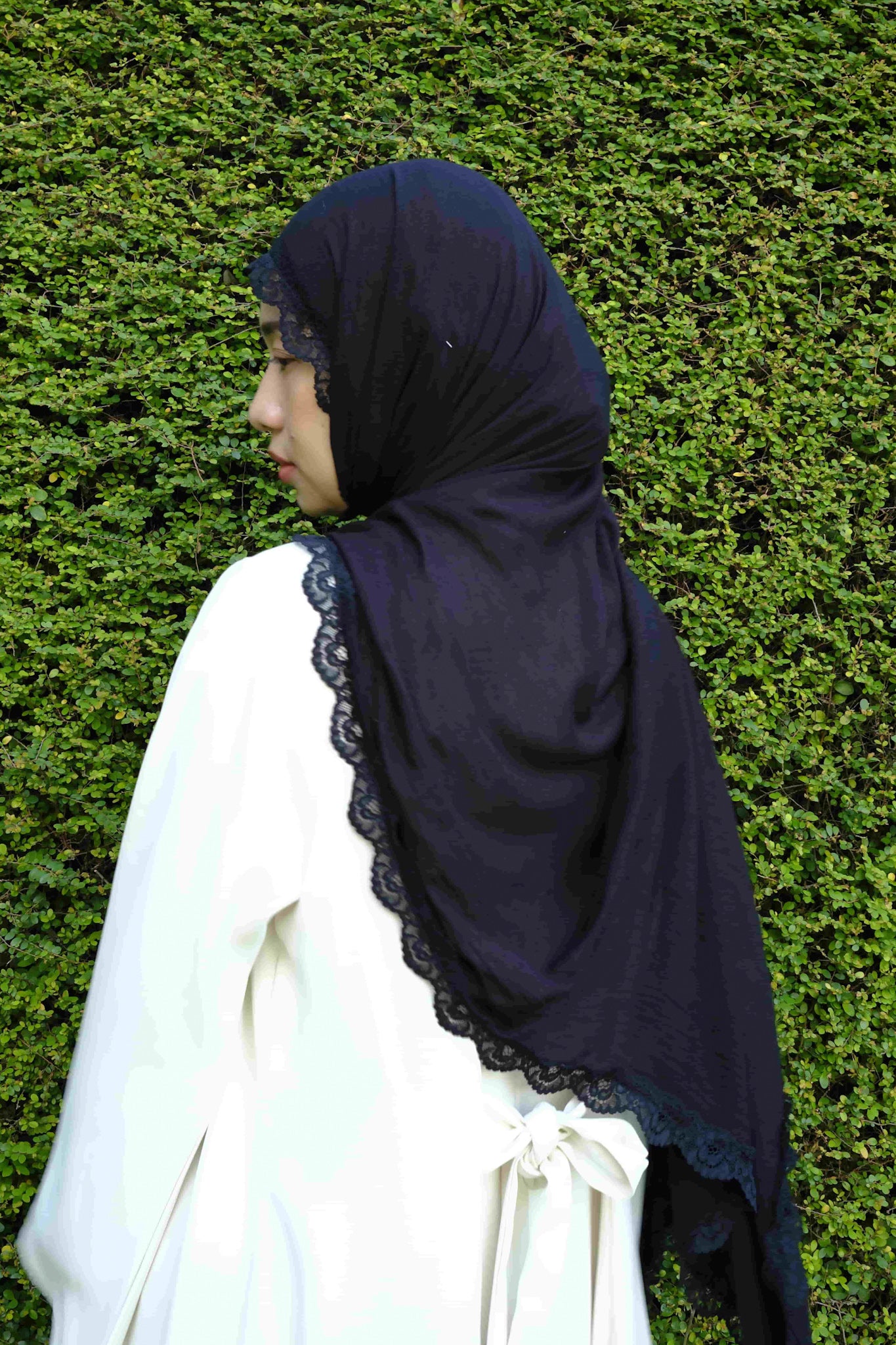 Lace Modal Shawl in Black