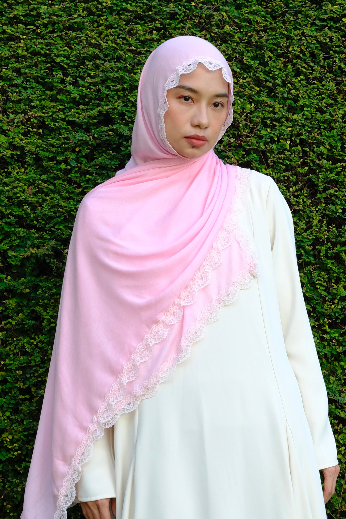 Lace Modal Shawl in Bubblegum