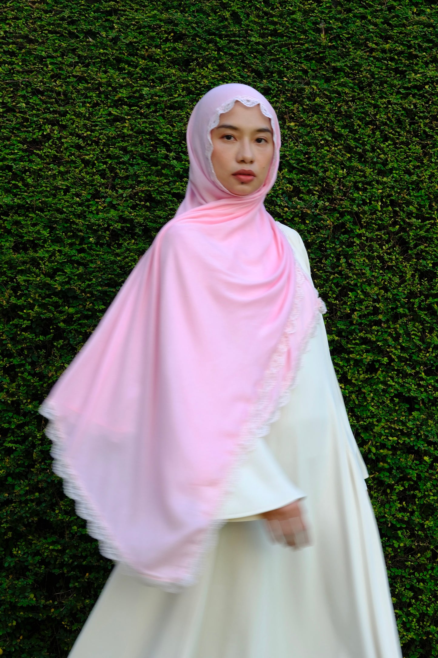 Lace Modal Shawl in Bubblegum