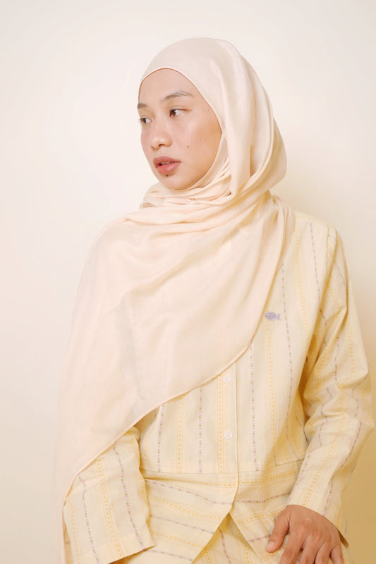 Plain Modal Shawl in Cream