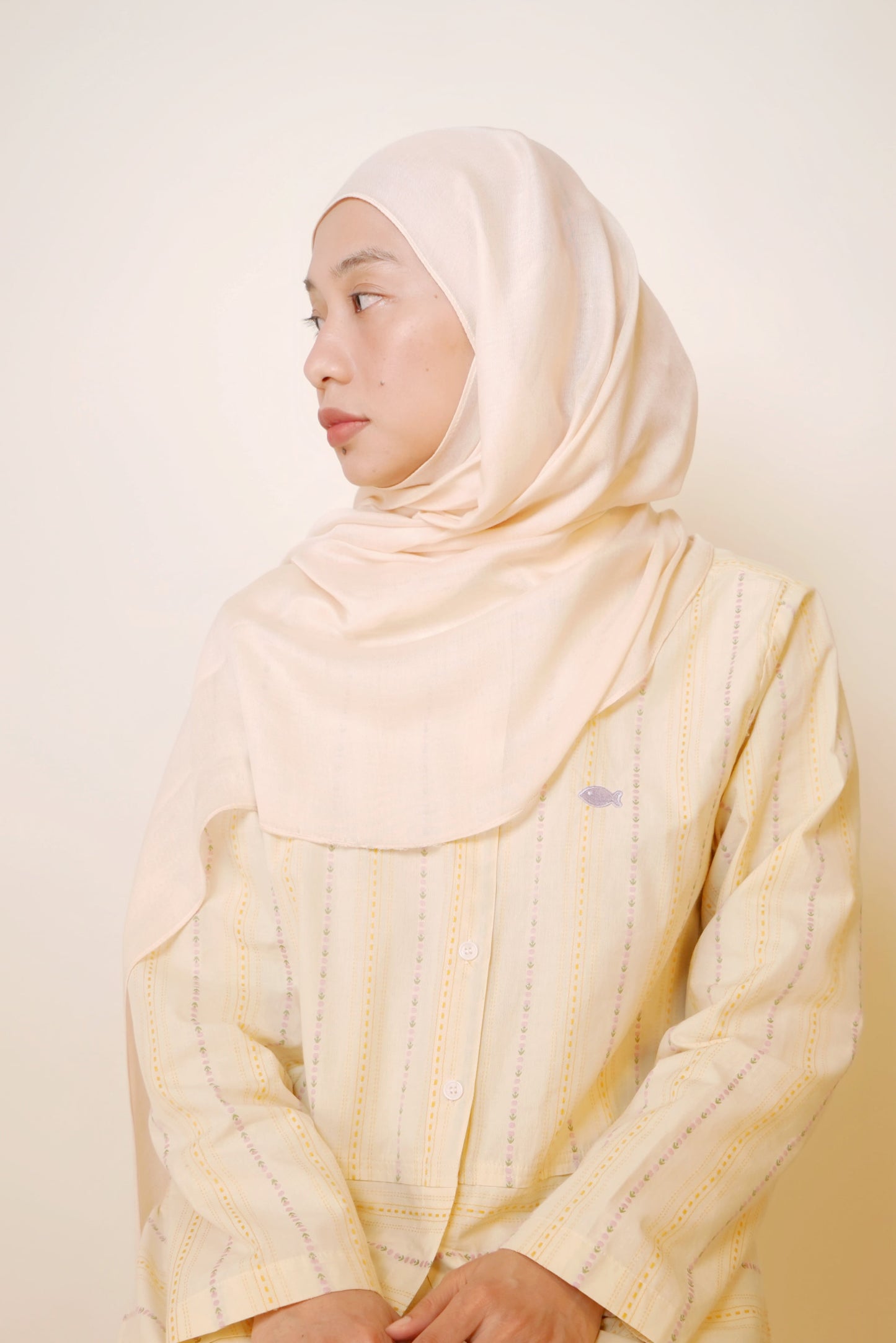 Plain Modal Shawl in Cream