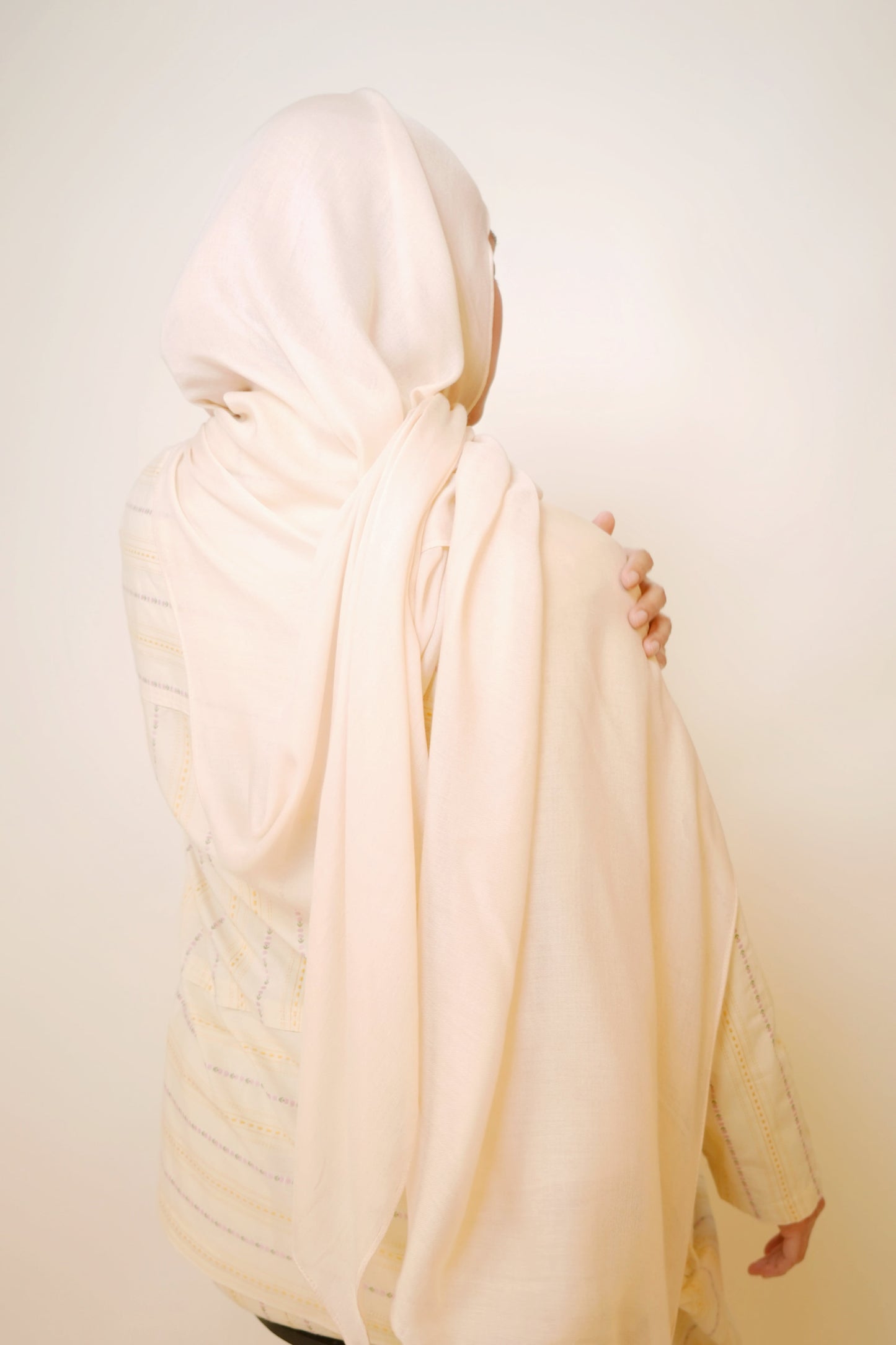 Plain Modal Shawl in Cream