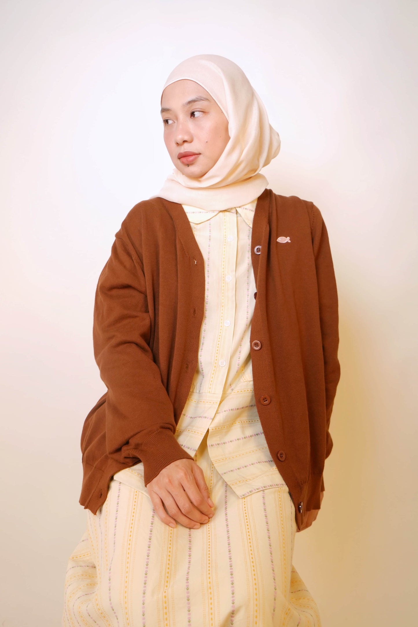 Plain Modal Shawl in Cream