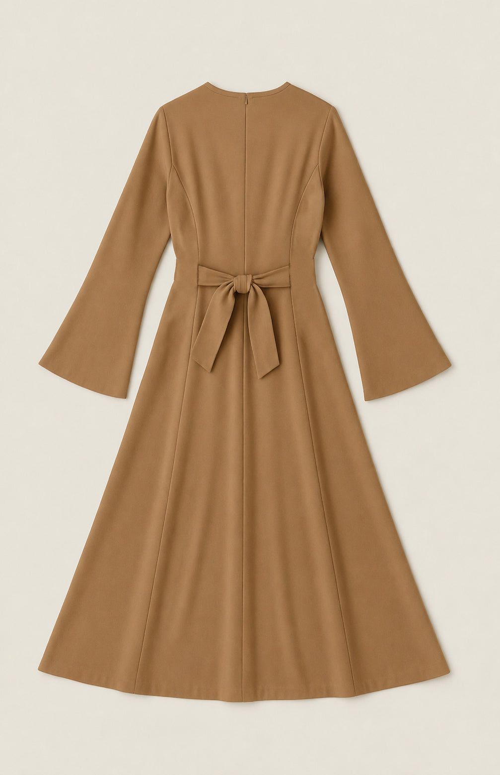 Elara Tie-Back Dress in Rich Brown