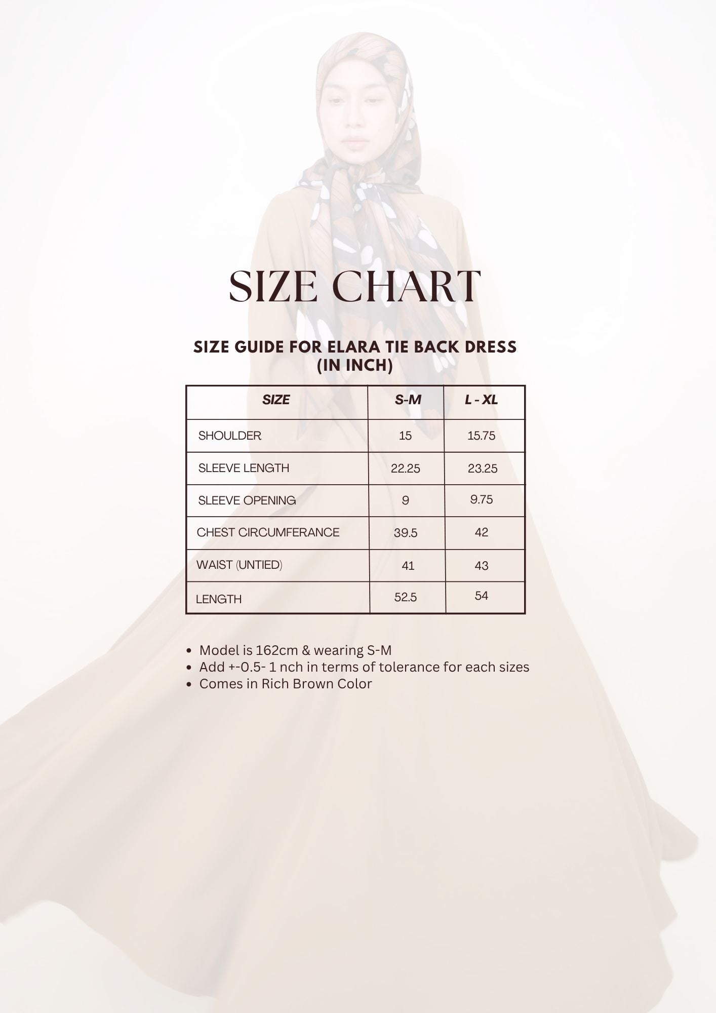 Elara Tie-Back Dress in Rich Brown