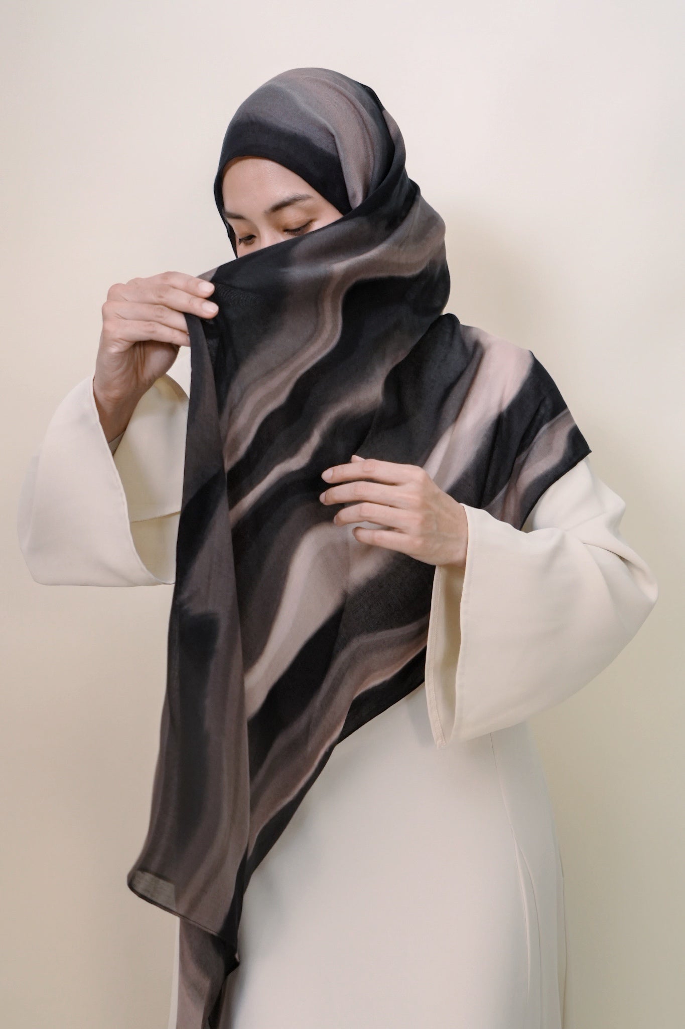 Espresso Cream Spill Modal Shawl