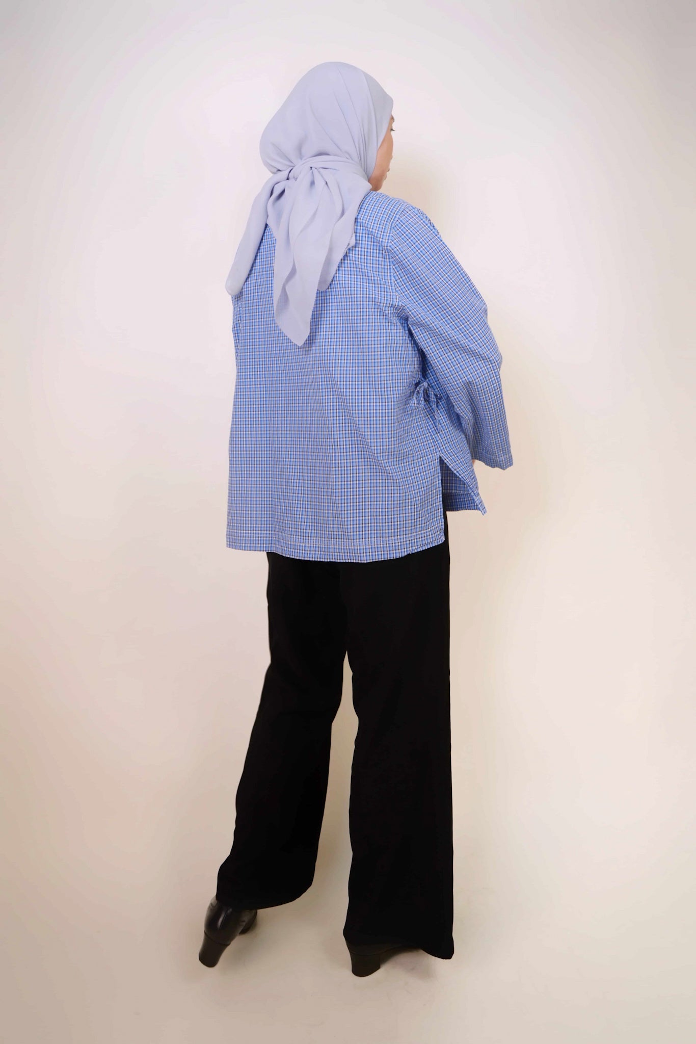 Forma Ribbon Shirt in Blue Checks