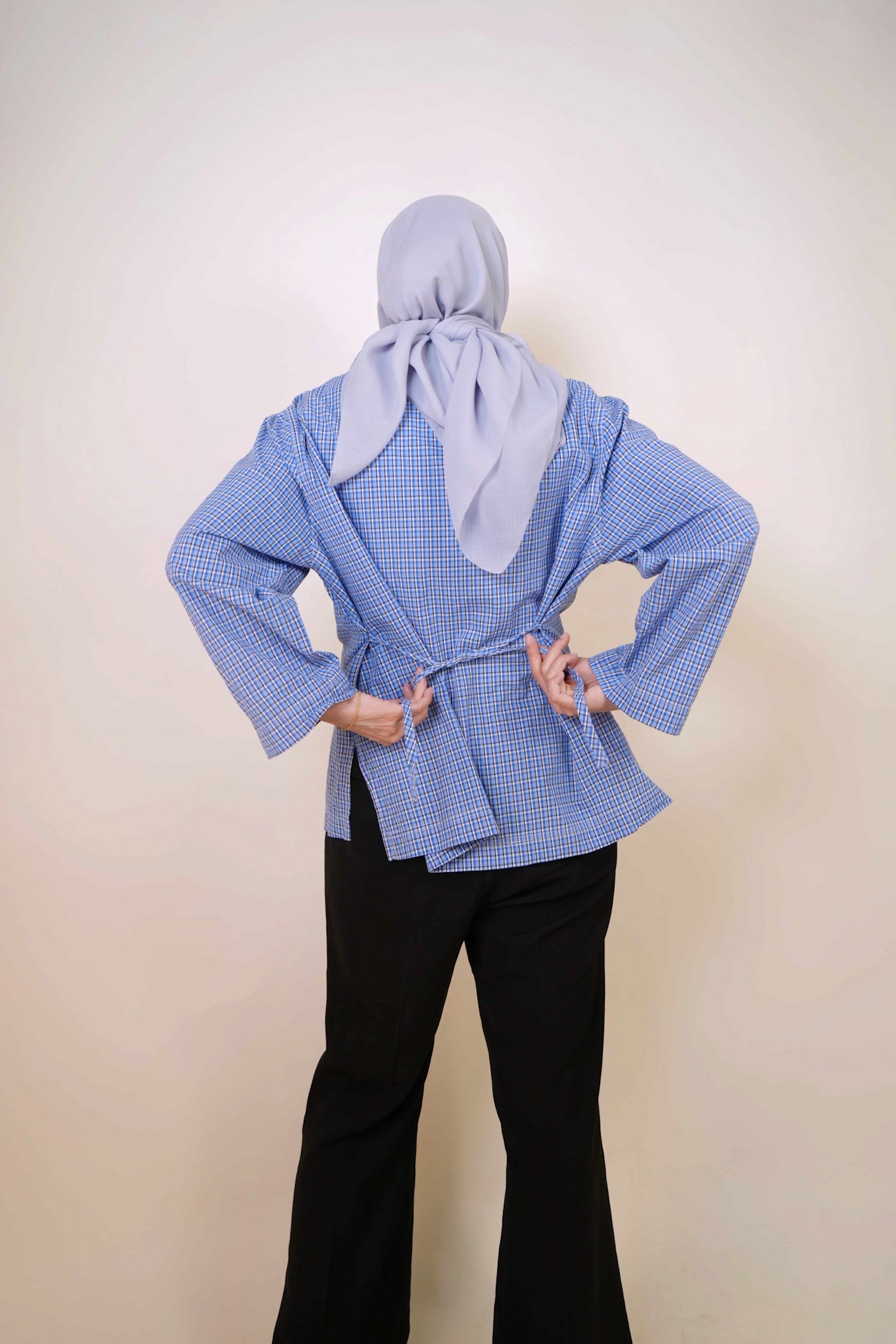 Forma Ribbon Shirt in Blue Checks
