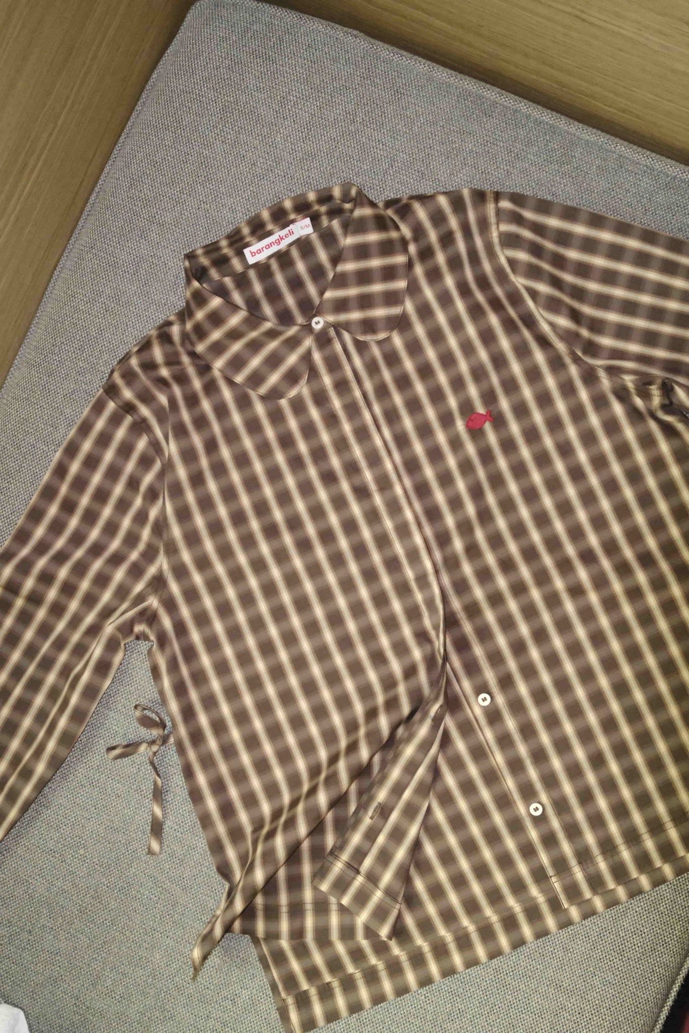 Forma Ruffle Skirt in Brown Checks