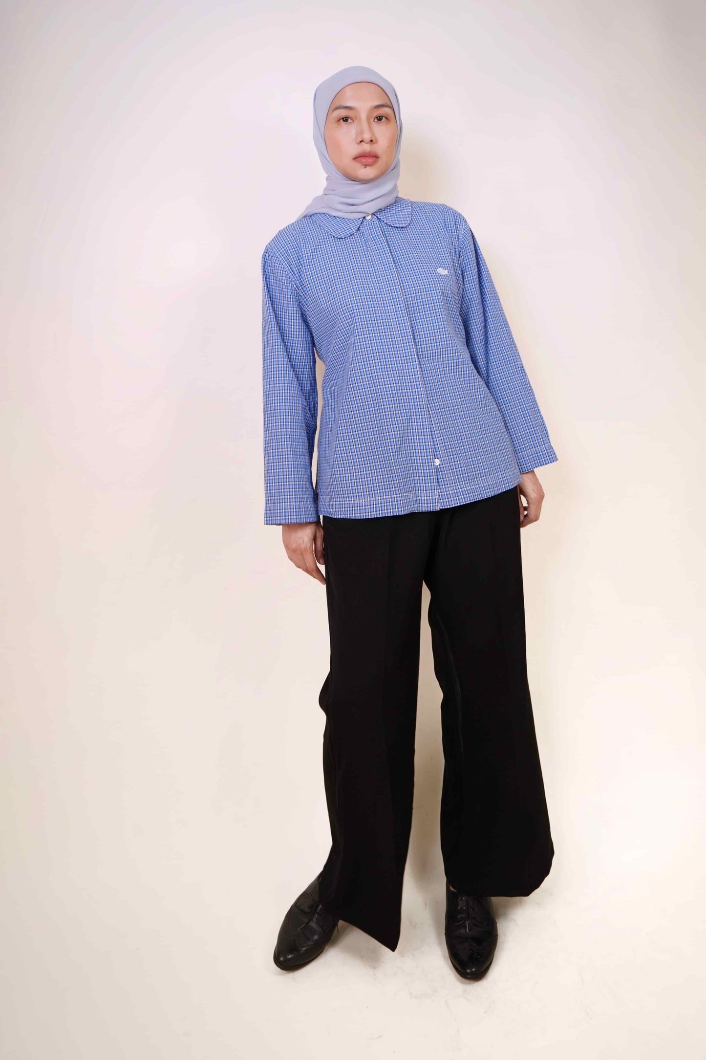 Forma Ribbon Shirt in Blue Checks