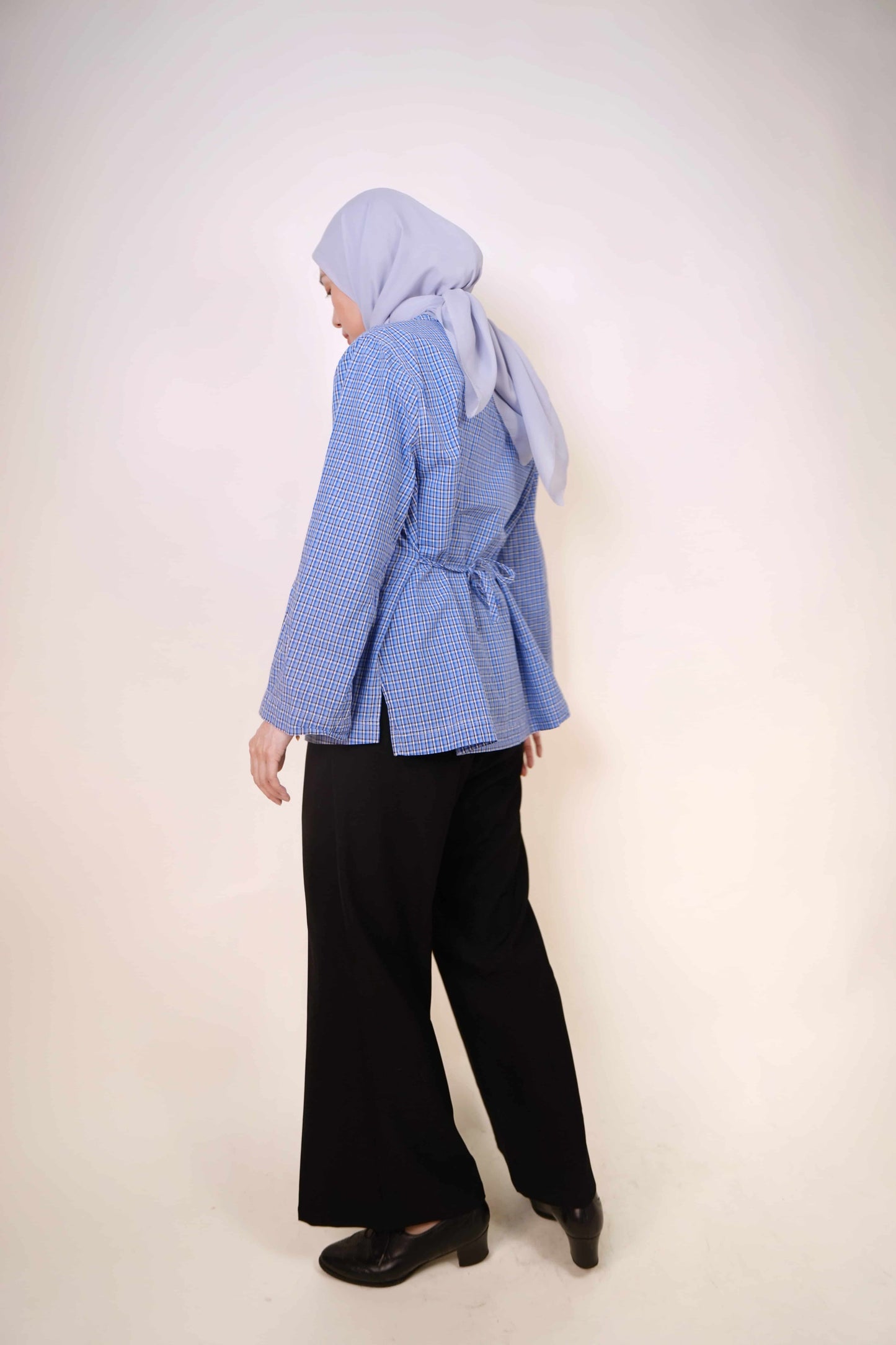 Forma Ribbon Shirt in Blue Checks