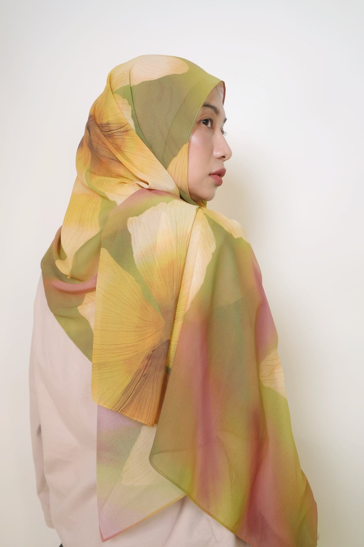 Kemboja Tropika Chiffon Silk Shawl