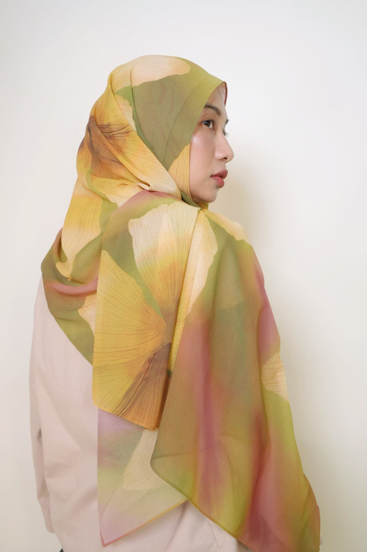 Kemboja Tropika Chiffon Silk Shawl