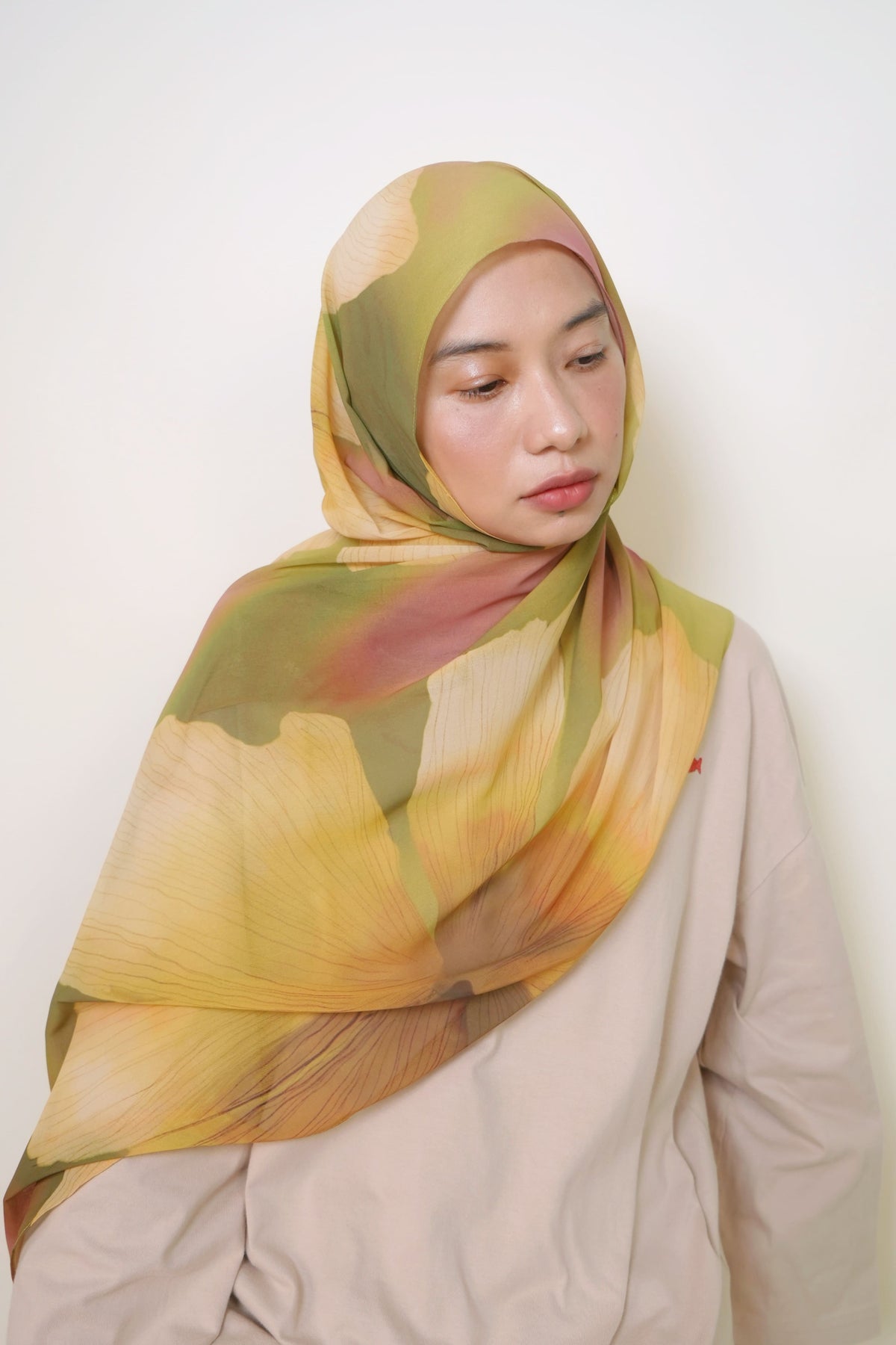 Kemboja Tropika Chiffon Silk Shawl