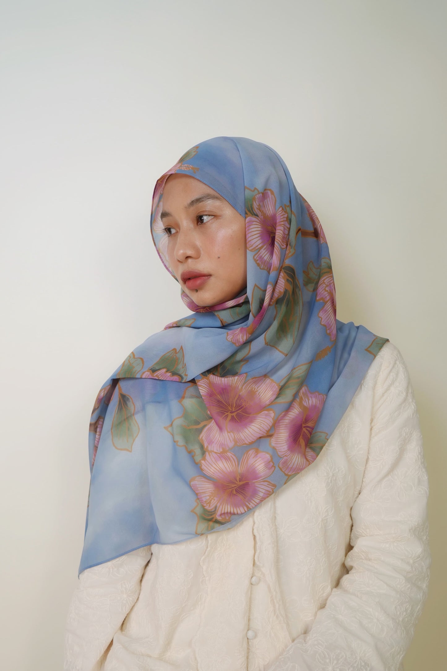Kembang Tanjung Chiffon Silk Shawl
