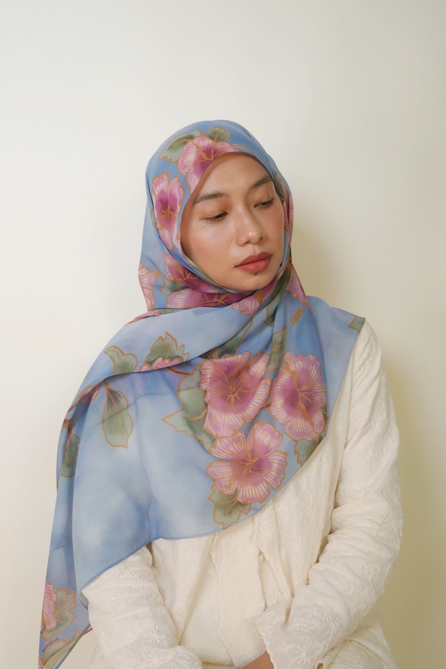 Kembang Tanjung Chiffon Silk Shawl