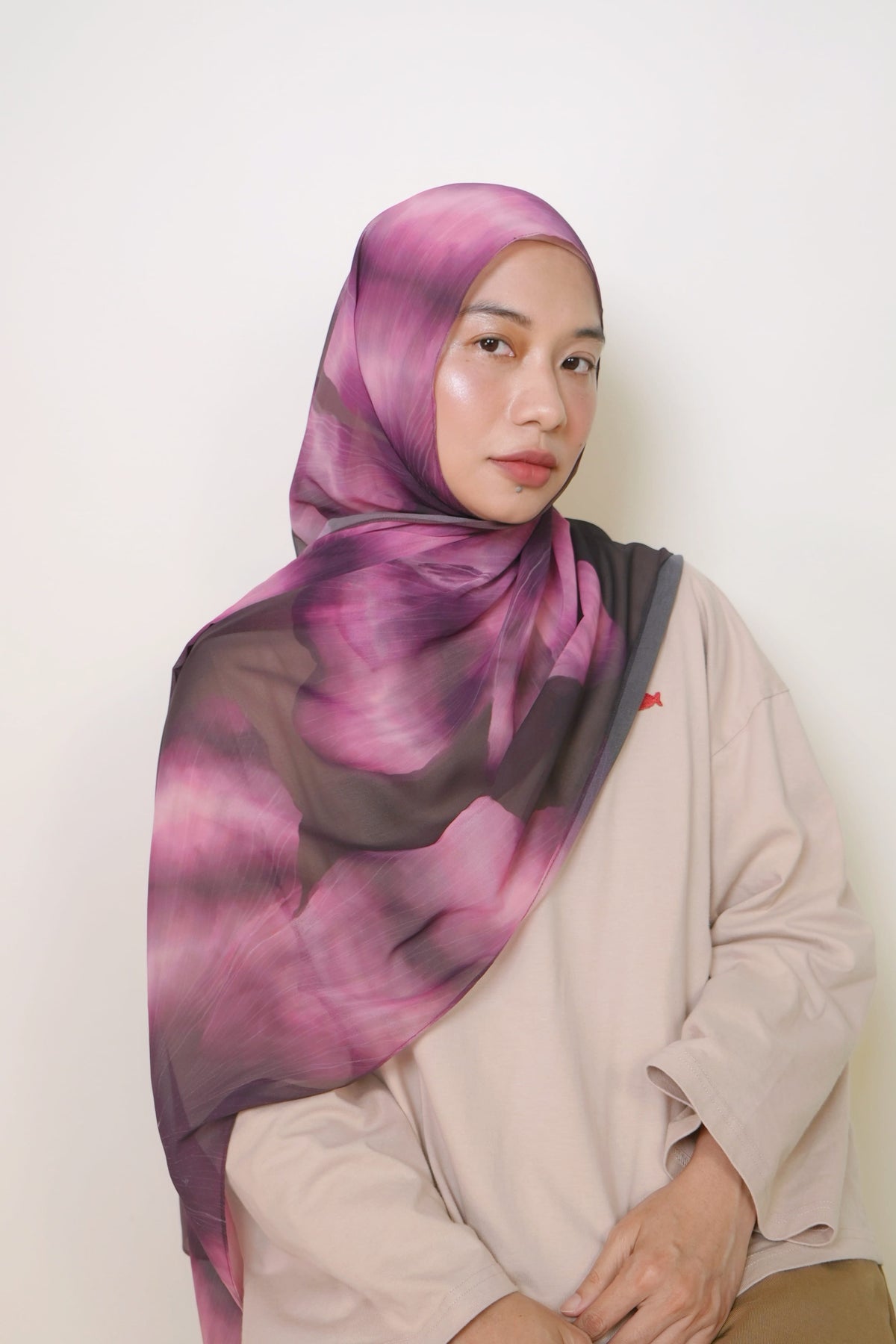 Morning Glory Chiffon Silk Shawl