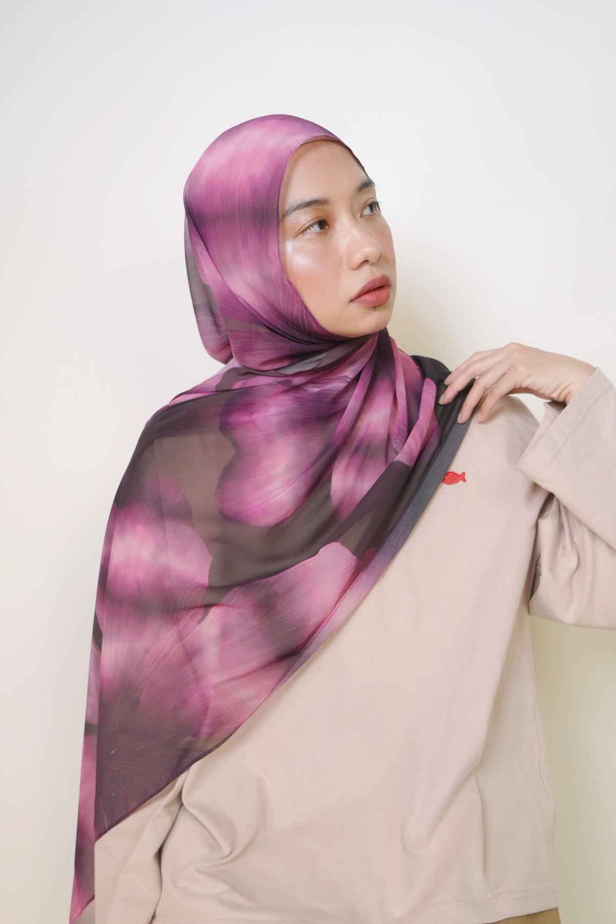 Morning Glory Chiffon Silk Shawl