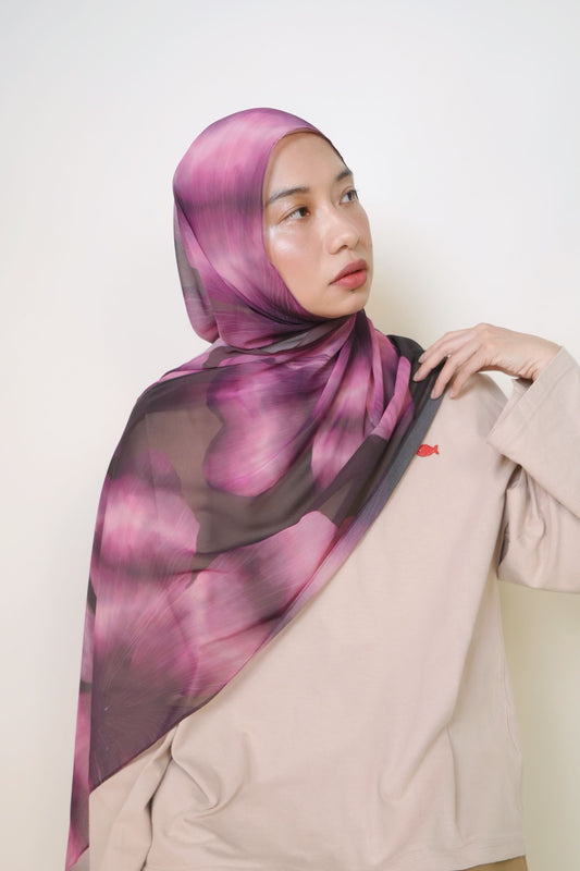 Morning Glory Chiffon Silk Shawl
