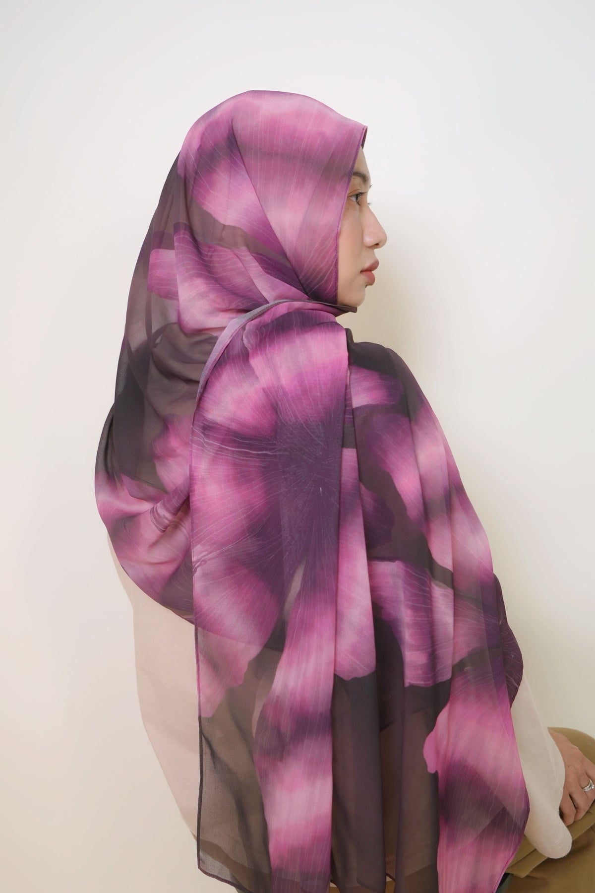 Morning Glory Chiffon Silk Shawl