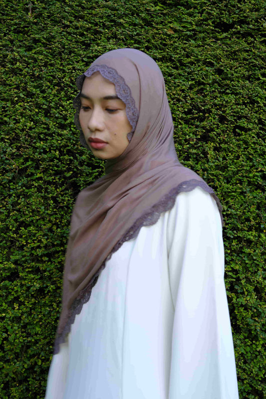 Lace Modal Shawl in Mocha