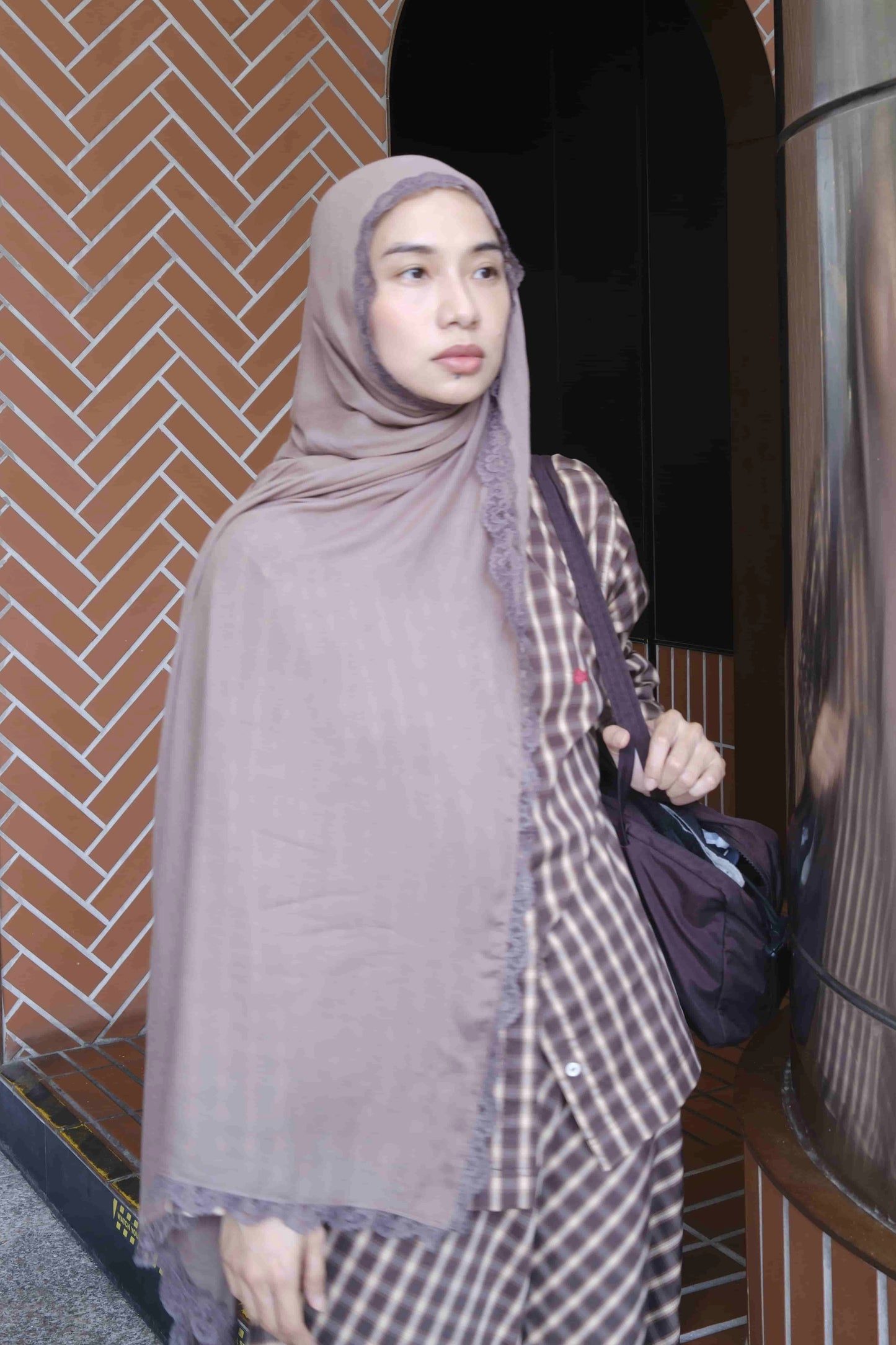 Lace Modal Shawl in Mocha