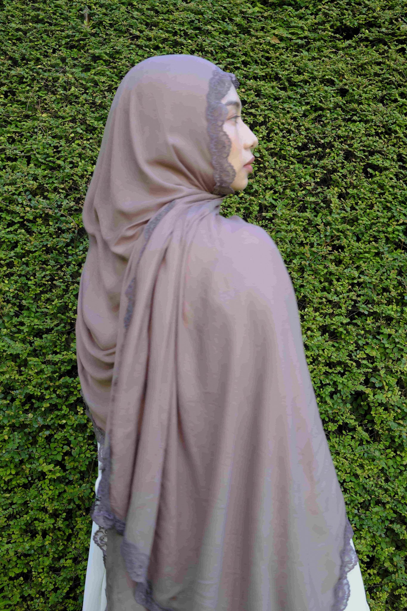 Lace Modal Shawl in Mocha